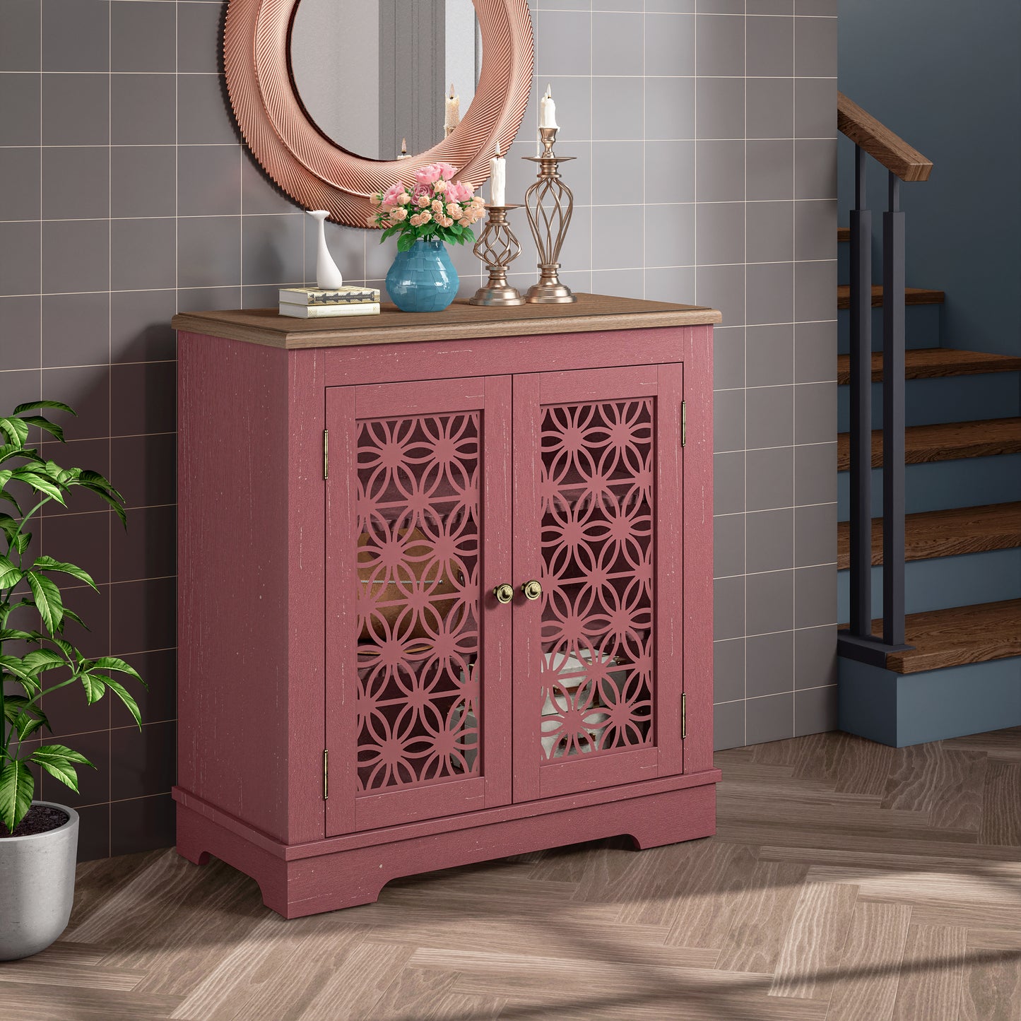 Festivo FCB22133 31" Buffet Sideboard Cabinet-Burgundy