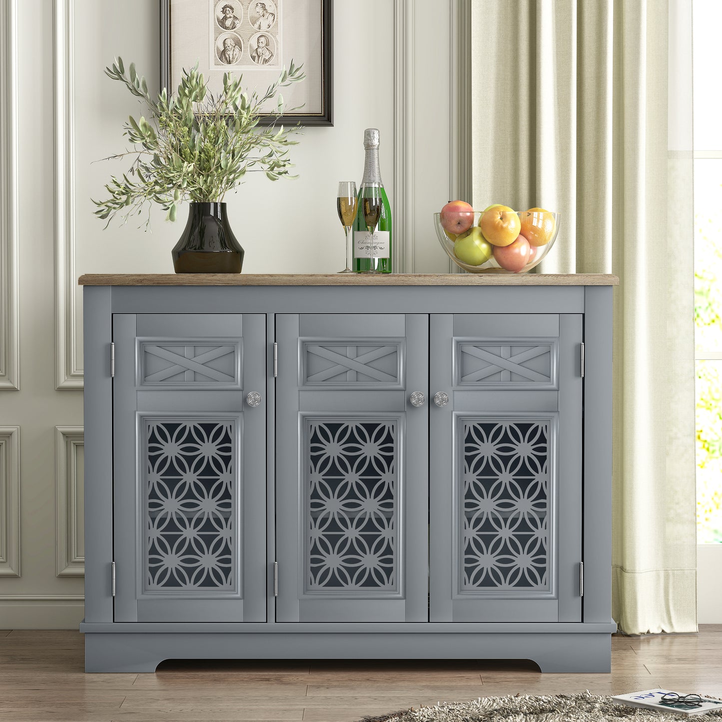 Festivo FCB24135 44.5" Buffet Sideboard Cabinet-Grey