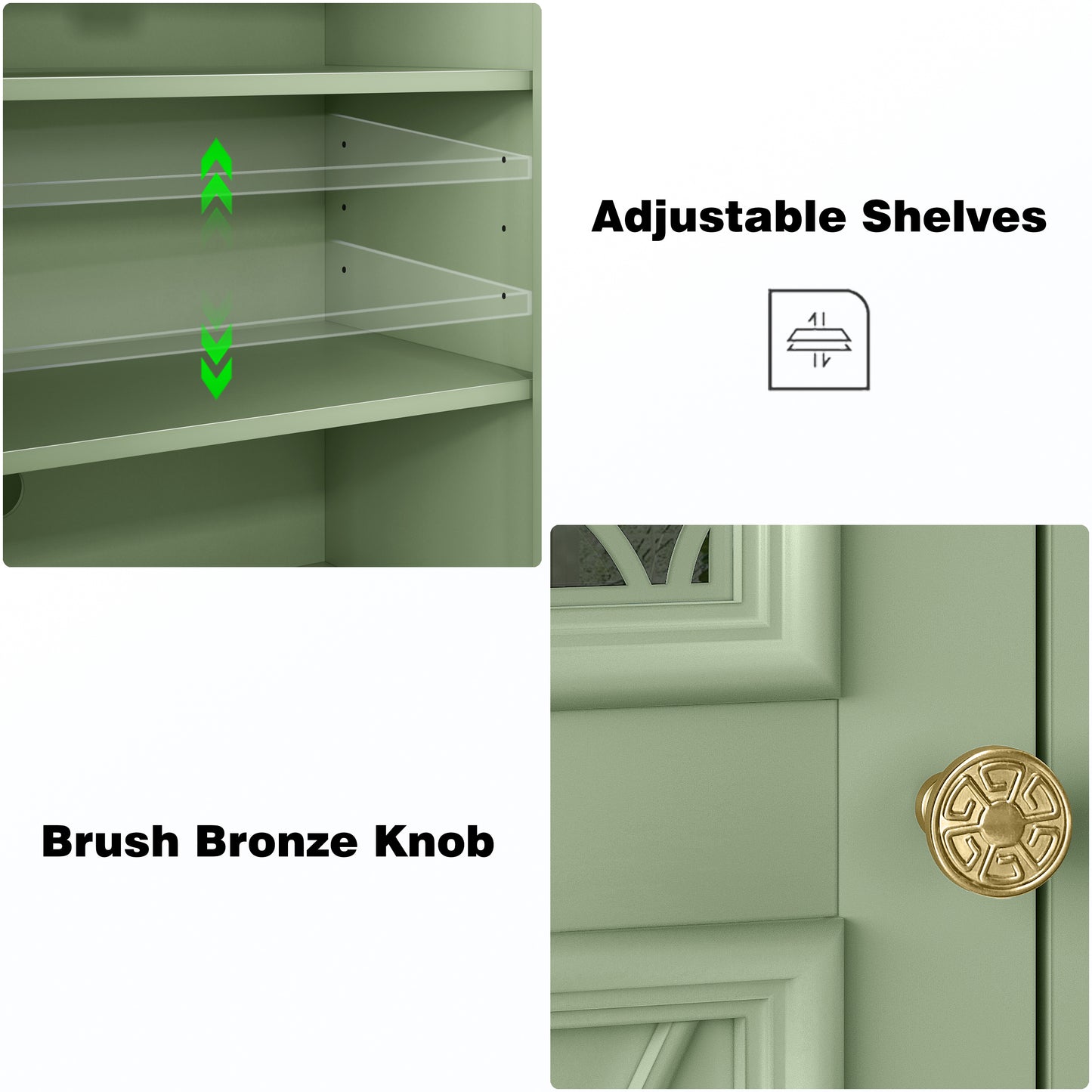 Festivo FCB24140 57.4" Buffet Sideboard Cabinet-Green