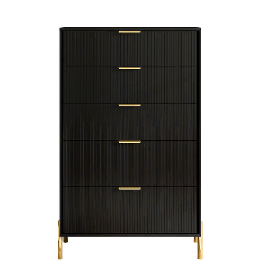 Festivo FCH23151 30" Bedroom Chest with 5 Drawers-Black