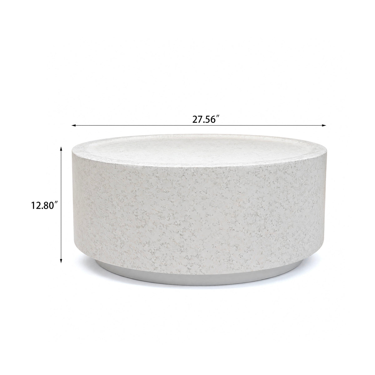 Festivo FCT26131 28" Round MGO Coffee Table with a Natural Stone Marble-Look Finish-Cloud Ceramic White