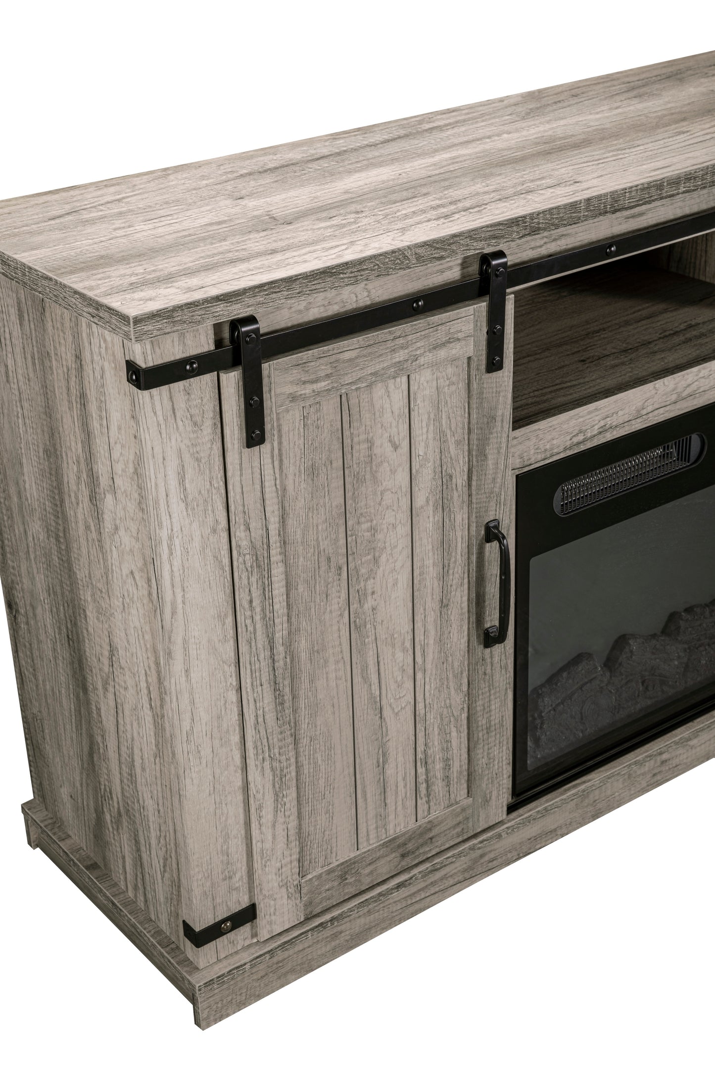 Festivo FFP20272 54" TV Stand with 18" Electric Fireplace & 2 Barn Door-Grey