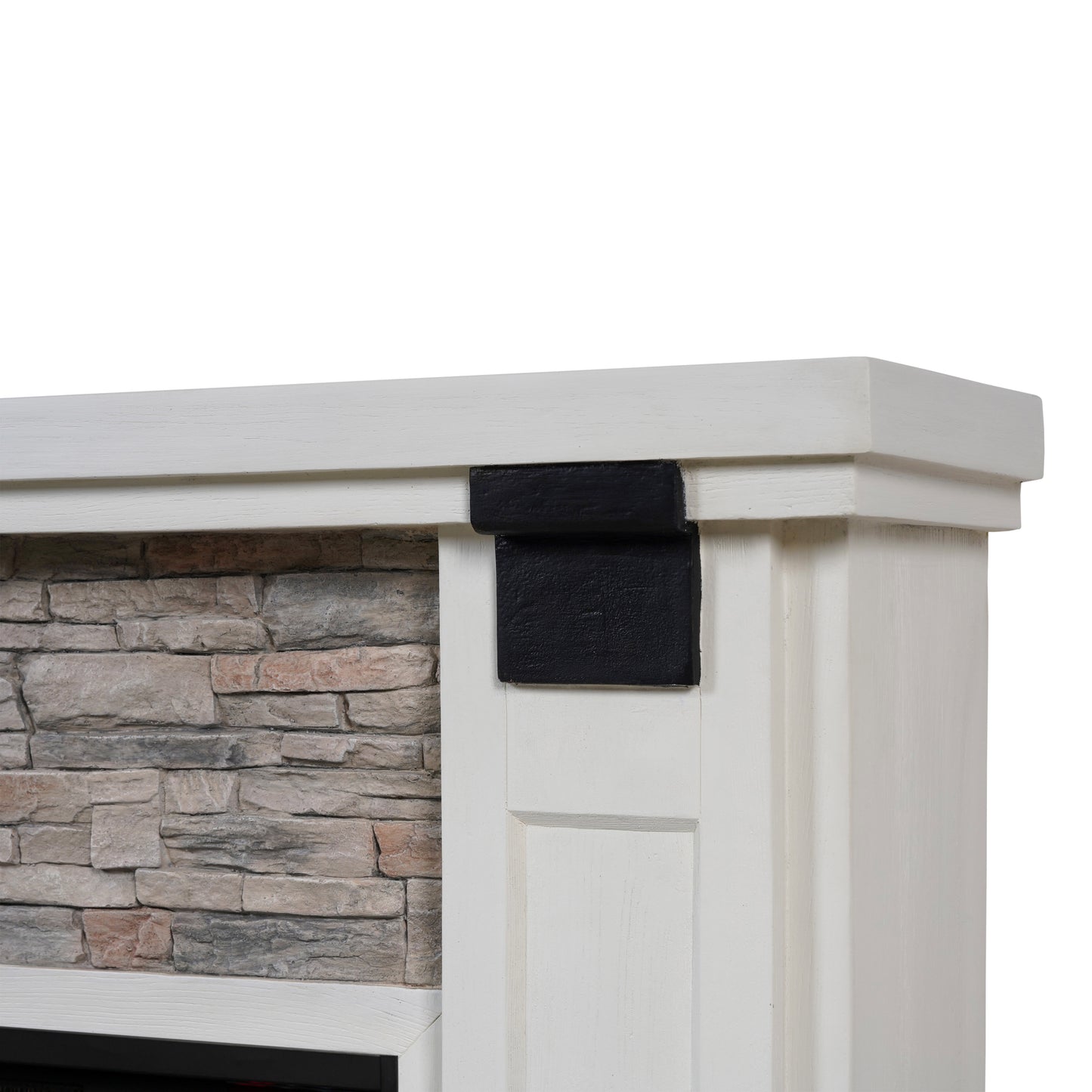 Festivo FFP23612 48" Electric Fireplace Mantel with Faux Brick-White