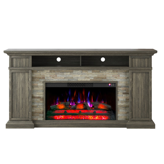 Festivo FFP24176 70" Electric Fireplace Mantel with Faux Brick-Brown
