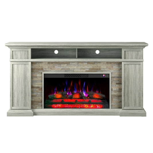 Festivo FFP24177 70" Electric Fireplace Mantel with Faux Brick-Grey