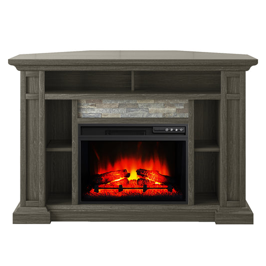 Festivo FFP24226 50" Corner Electric Fireplace Mantel-Brown