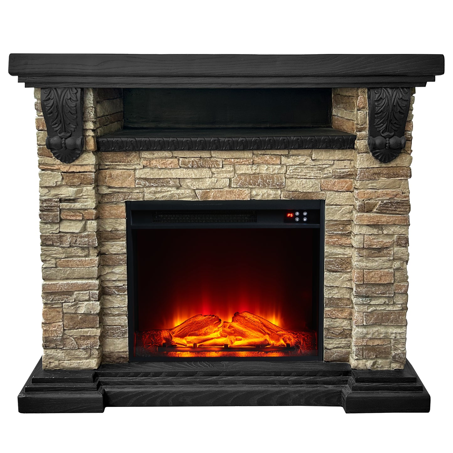 Festivo FFP25041 45" Electric Fireplace MGO Mantel with Faux Brick-Brown