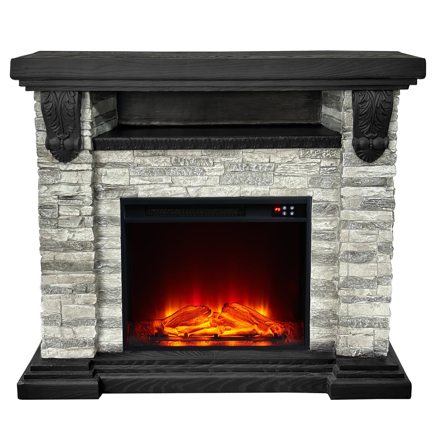 Festivo FFP25042 45" Electric Fireplace MGO Mantel with Faux Brick-Grey