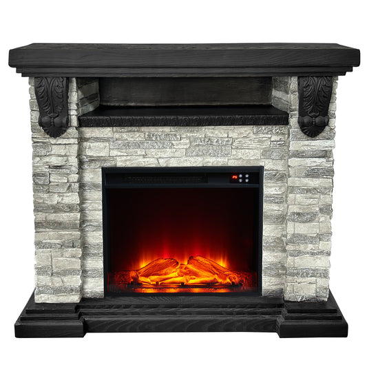 Festivo FFP25042 45" Electric Fireplace MGO Mantel with Faux Brick-Grey