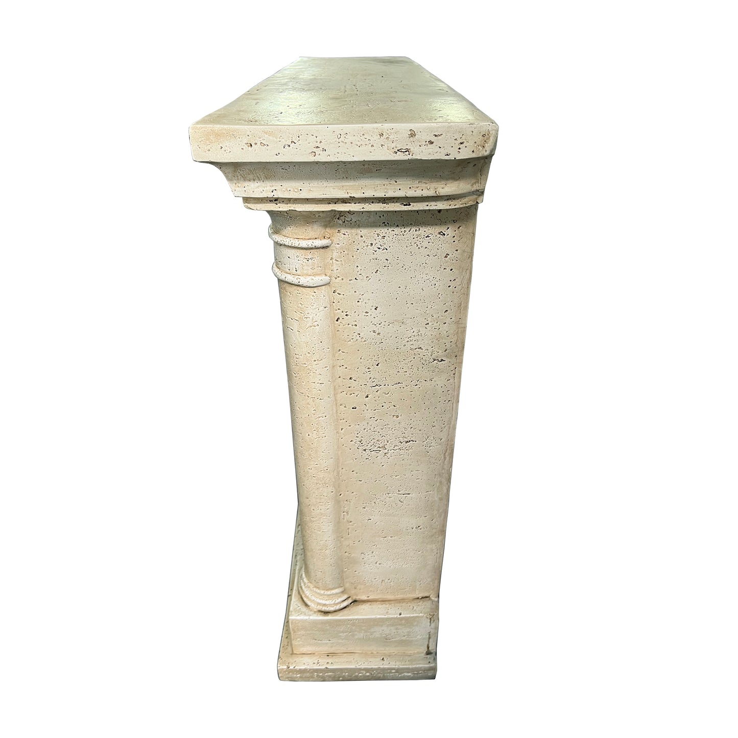 Festivo FFP25112 44.5" Electric Fireplace MGO Mantel with a Natural Stone–Look Finish-Sahara Travertine