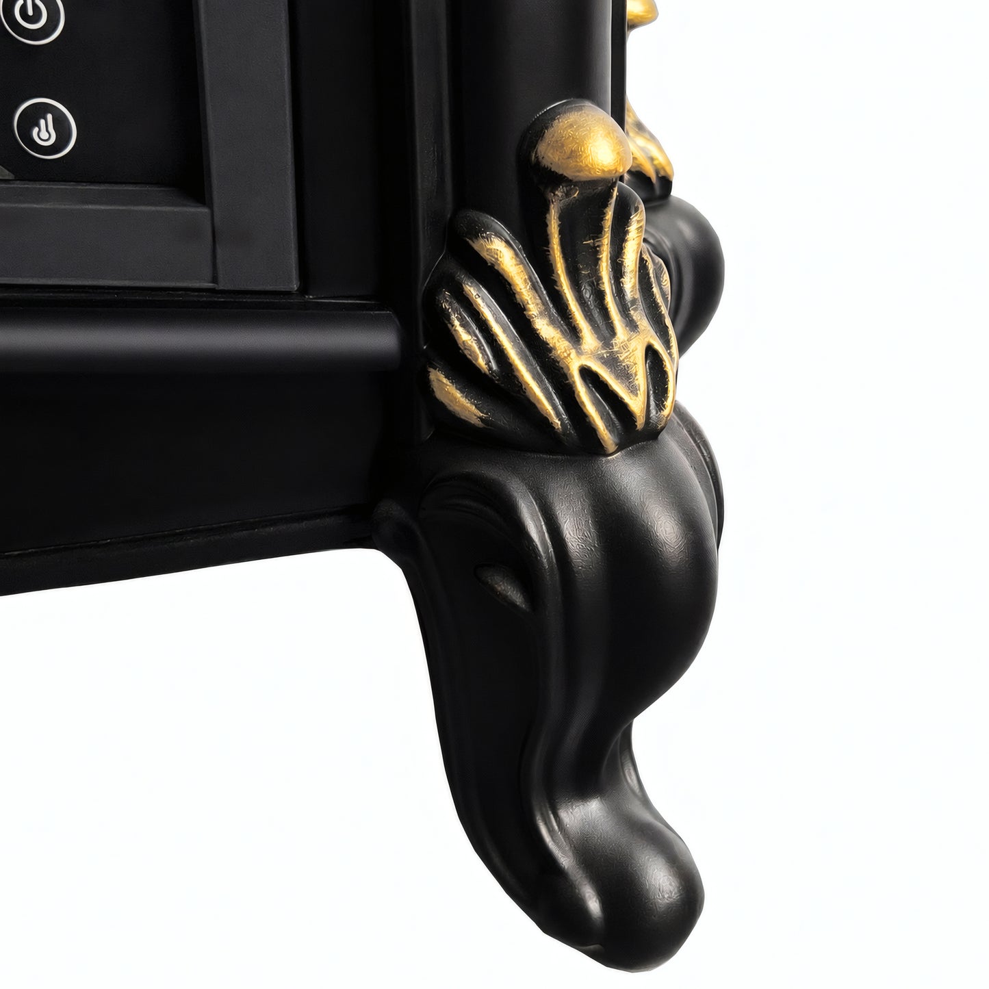 FESTIVO FFP25161 18.9" GRC Electric Stove Heater with Faux Log-Black & Gold