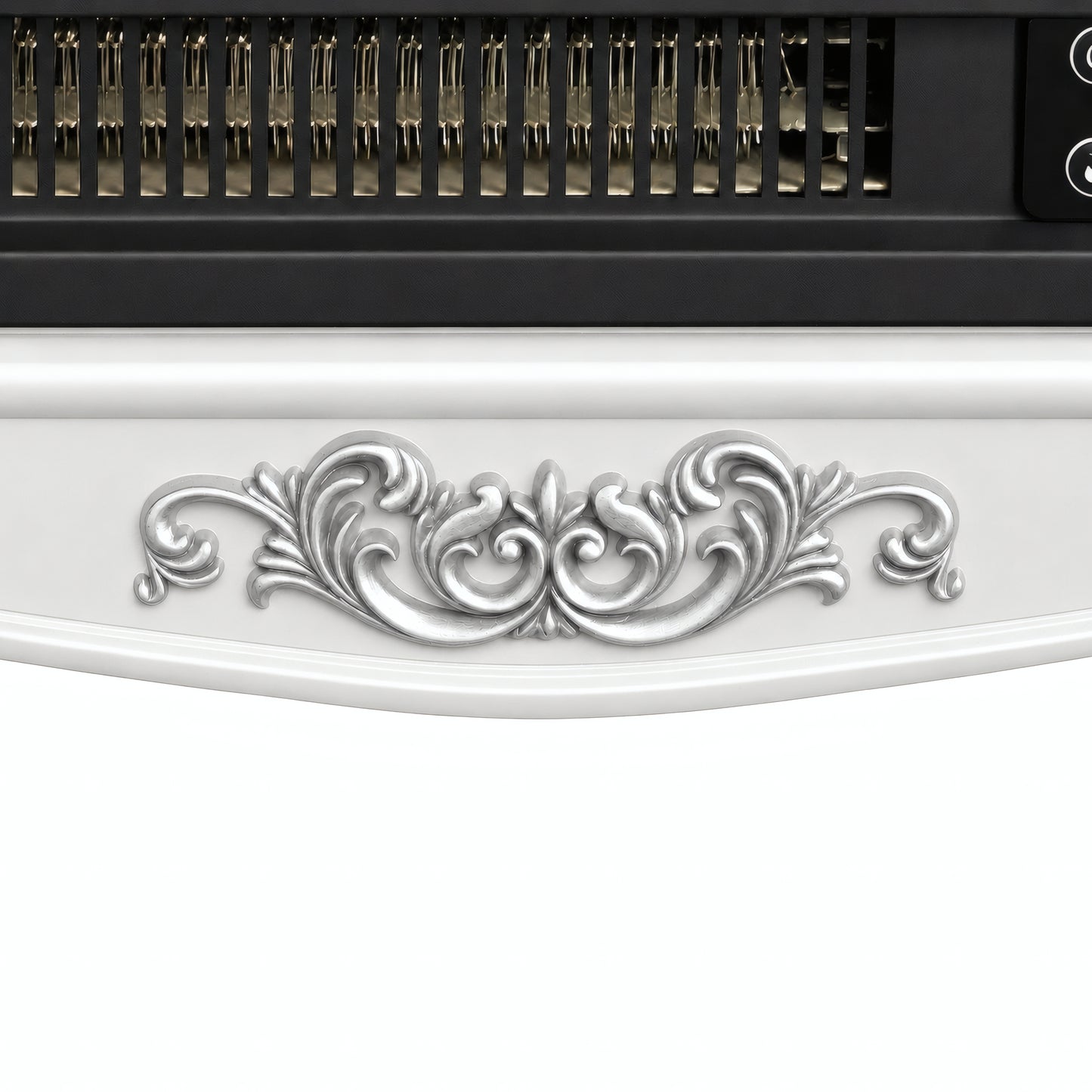 FESTIVO FFP25162 18.9" GRC Electric Stove Heater with Faux Log-White & Silver