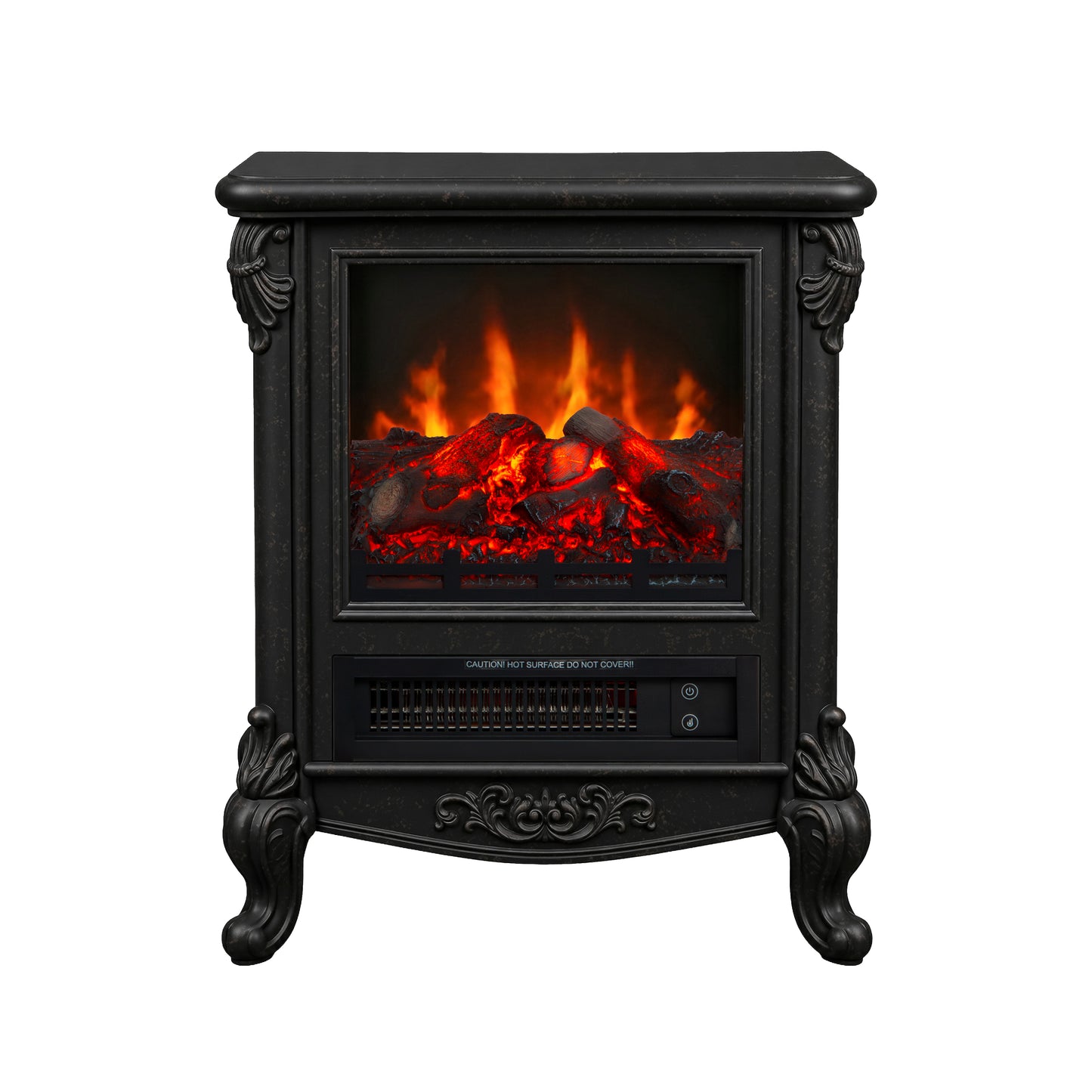FESTIVO   FFP25166 18.9" GRC Electric Stove Heater with Faux Log-Black Marble