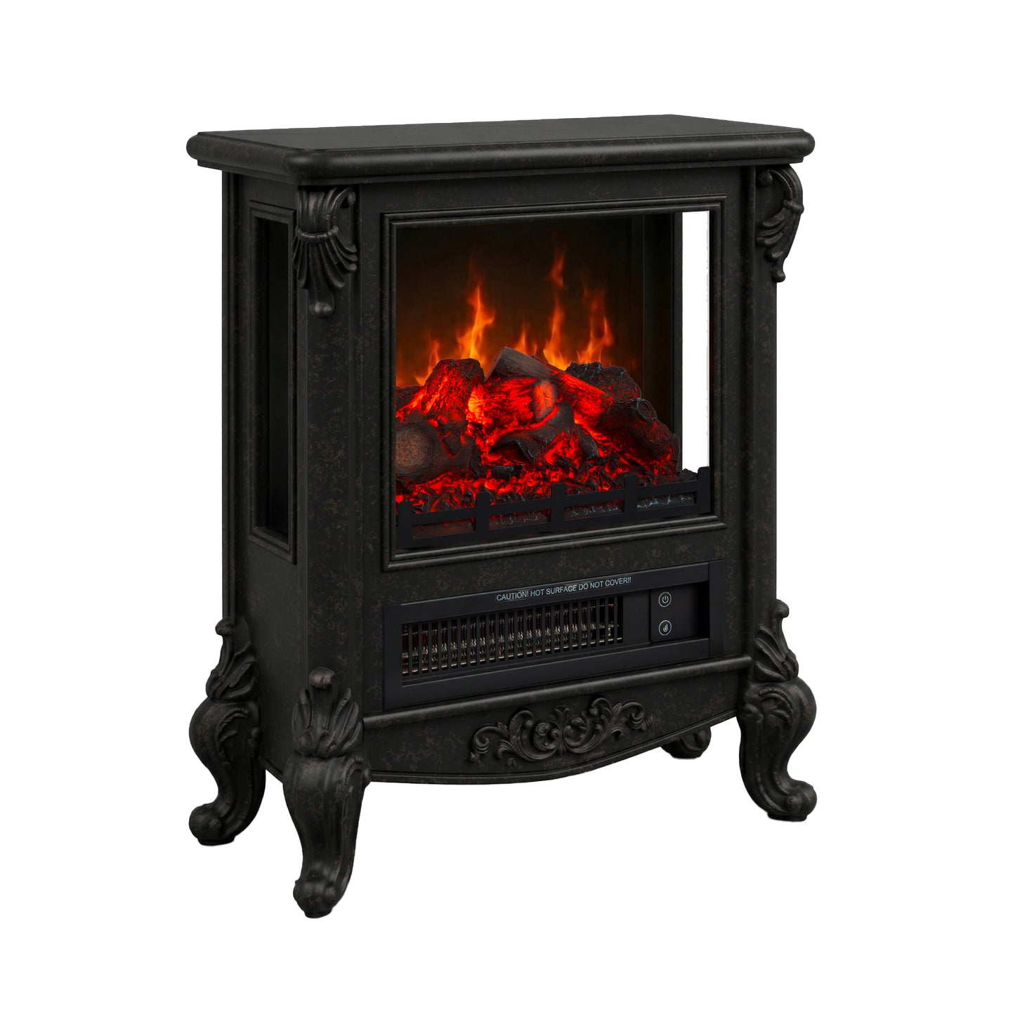 FESTIVO   FFP25166 18.9" GRC Electric Stove Heater with Faux Log-Black Marble