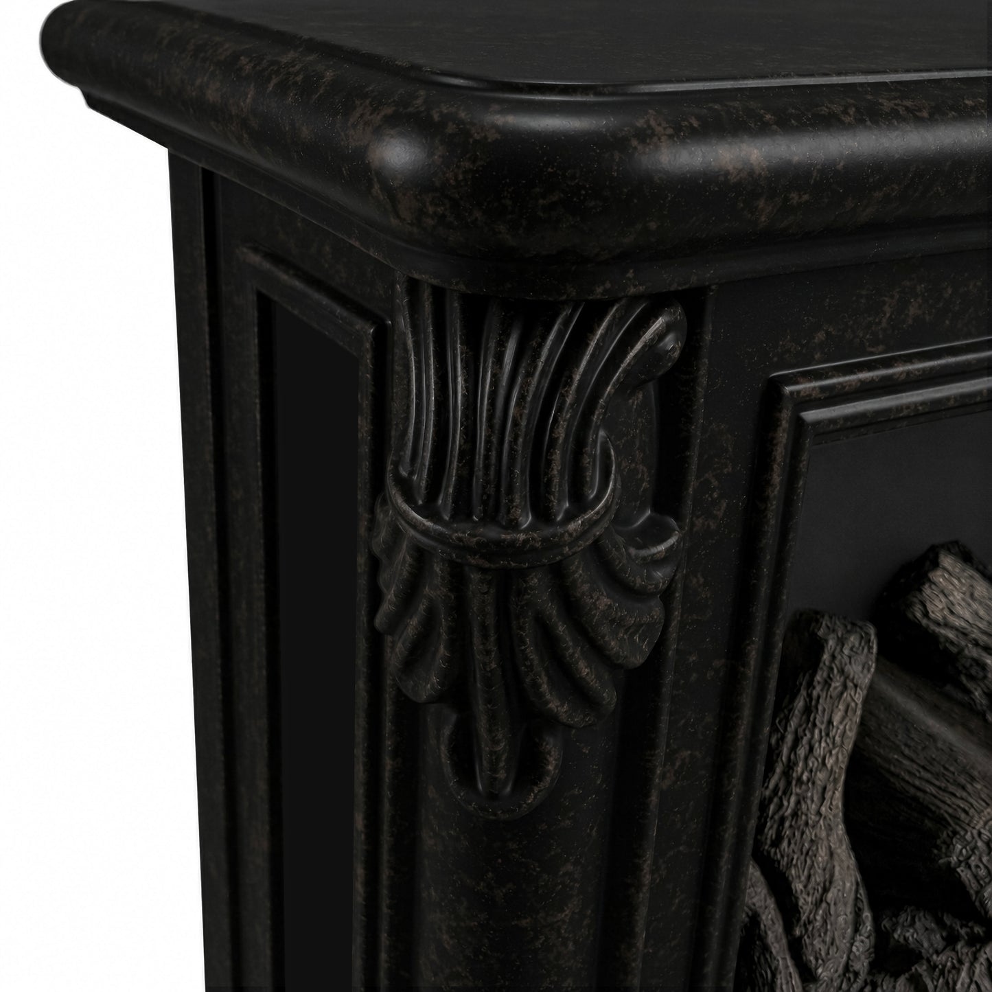 FESTIVO   FFP25166 18.9" GRC Electric Stove Heater with Faux Log-Black Marble