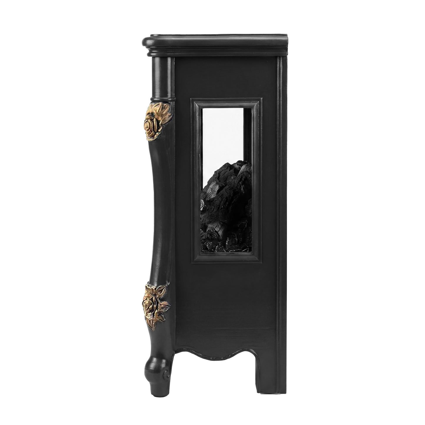 FESTIVO FFP25171 18.9" GRC Electric Stove Heater with Faux Log-Black & Gold