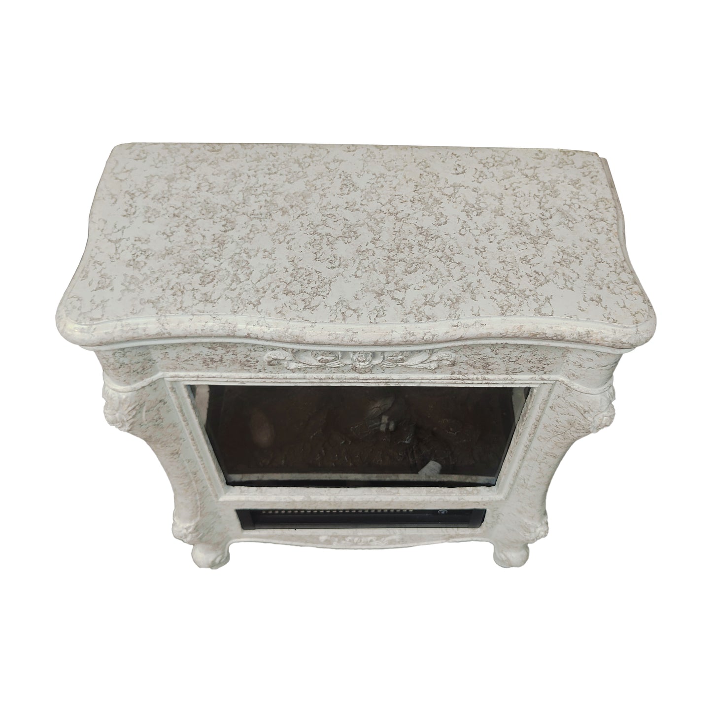 FESTIVO  FFP25175 18.9" GRC Electric Stove Heater with Faux Log-White Marble