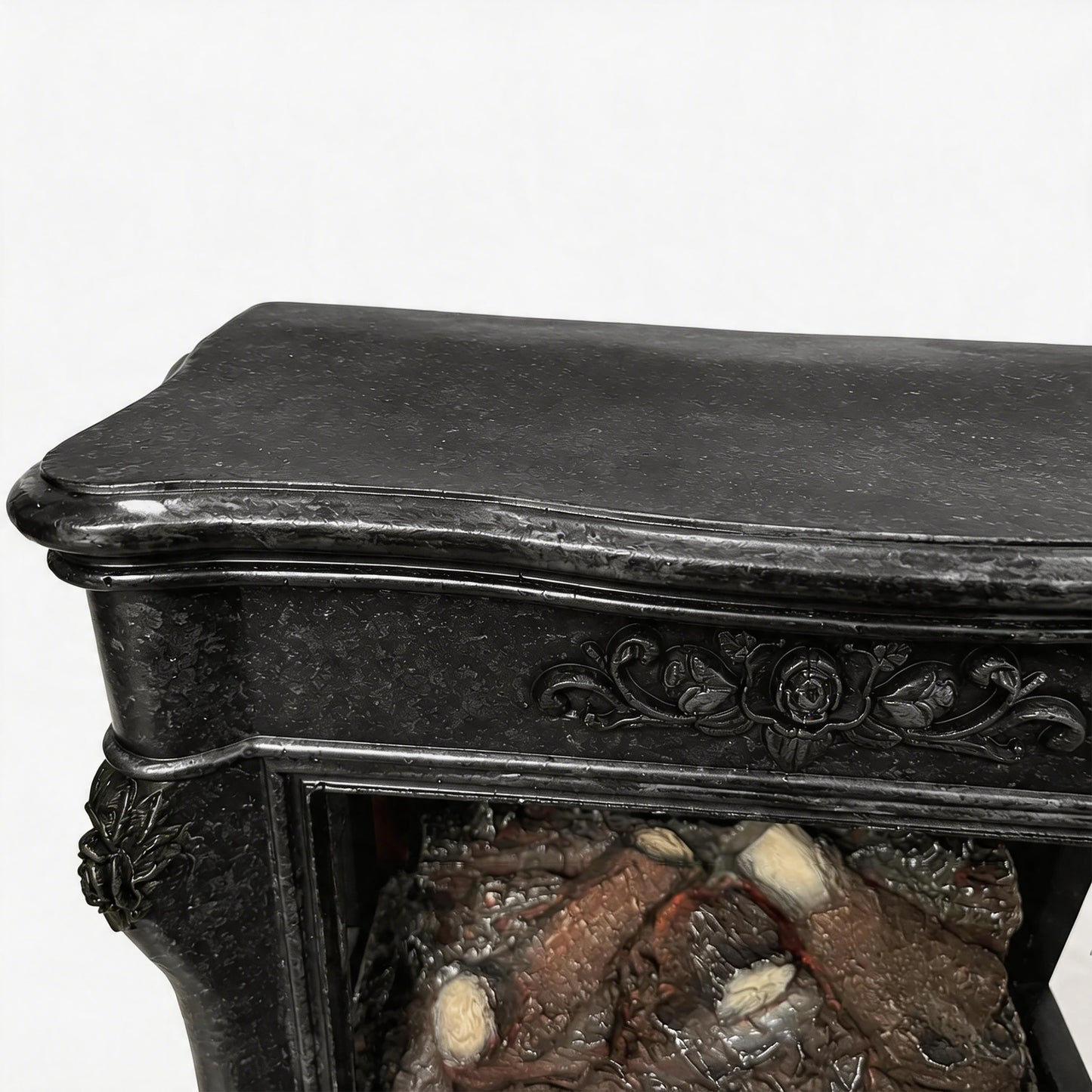 FESTIVO   FFP25176 18.9" GRC Electric Stove Heater with Faux Log-Black Marble