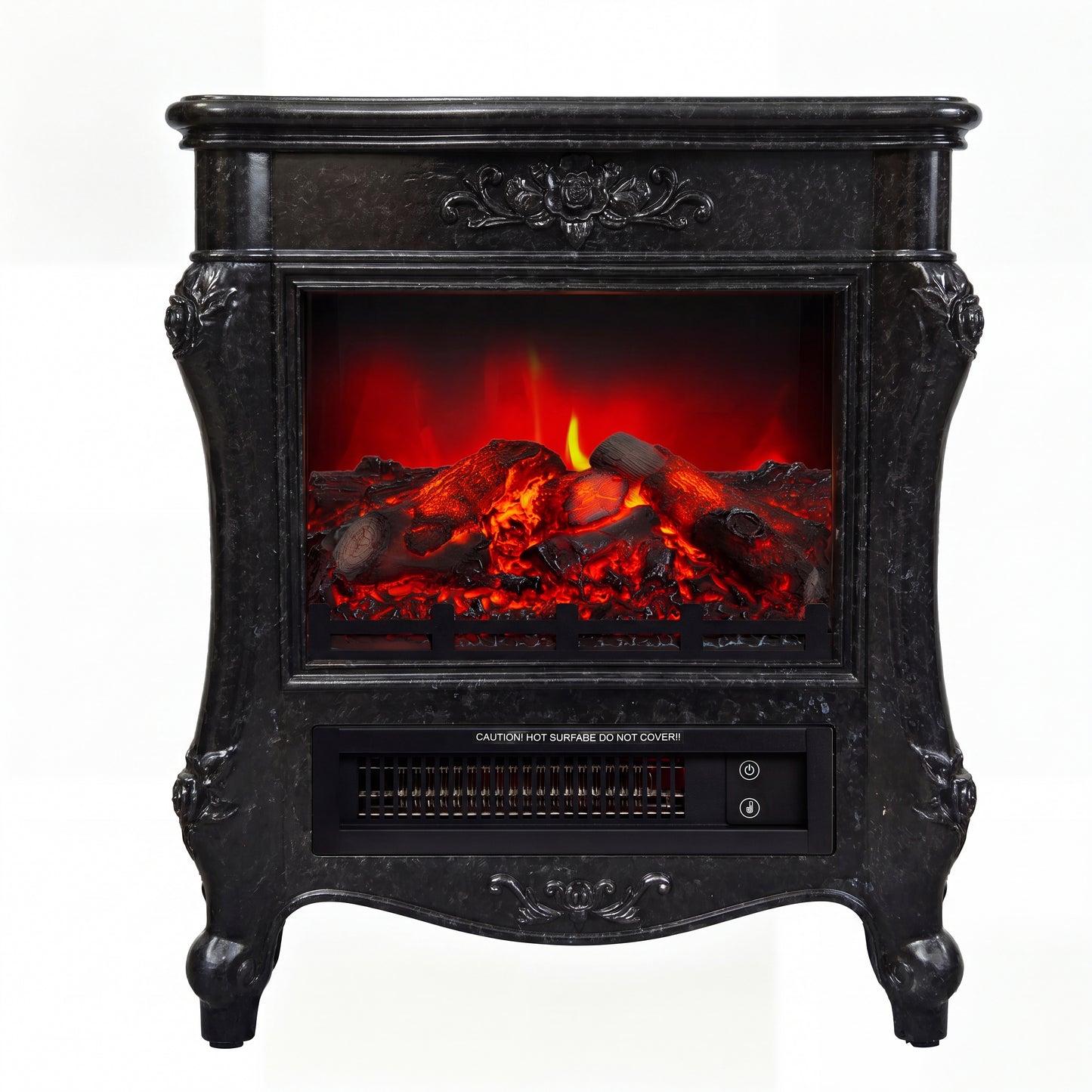 FESTIVO   FFP25176 18.9" GRC Electric Stove Heater with Faux Log-Black Marble