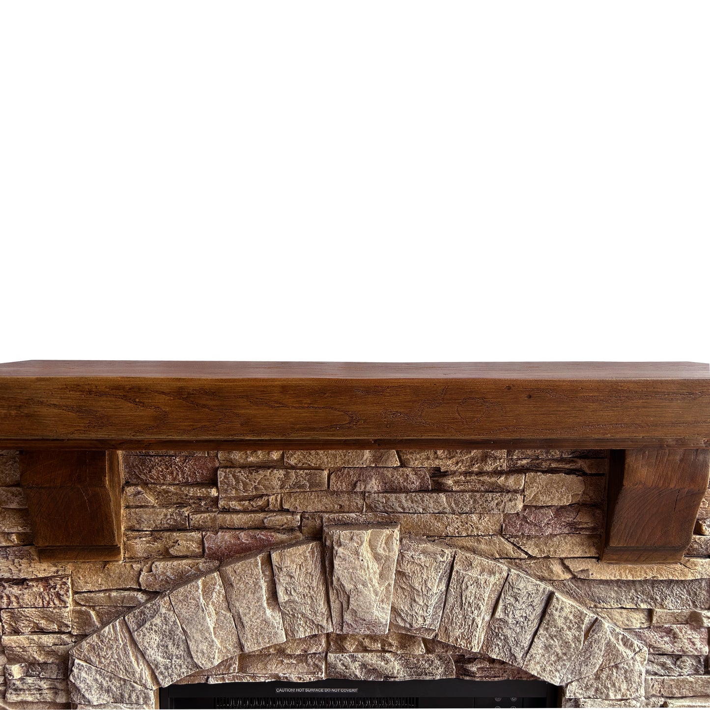 Festivo FFP26122 45" Electric Fireplace Mantel with Faux Brick-Rustic Stone & Oak