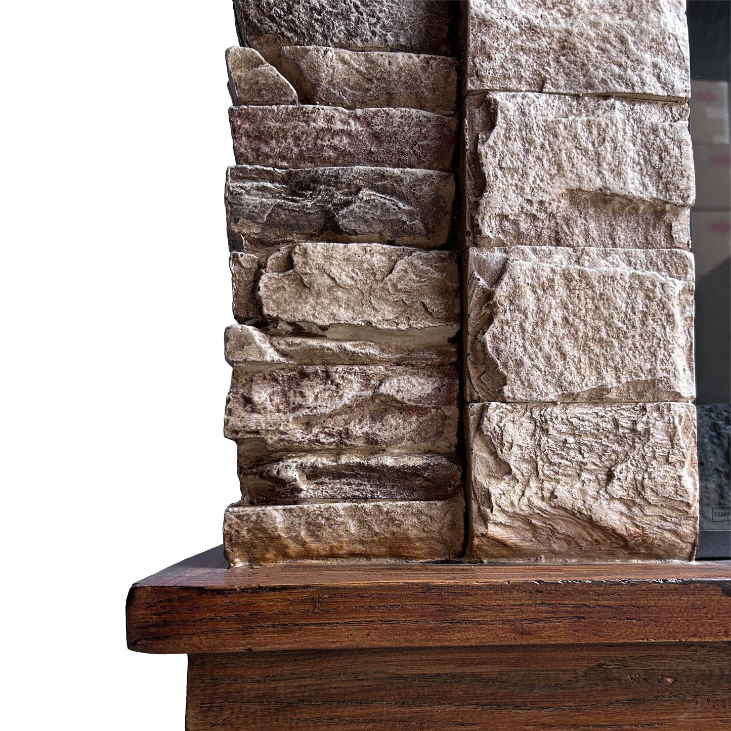 Festivo FFP26122 45" Electric Fireplace Mantel with Faux Brick-Rustic Stone & Oak