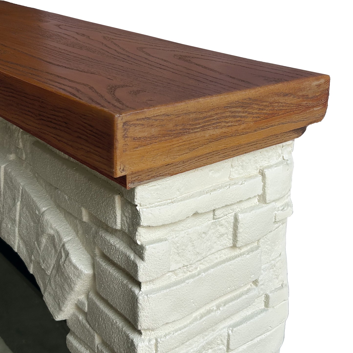 Festivo FFP26142 36" Electric Fireplace Mantel with Faux Brick-White Stone & Oak