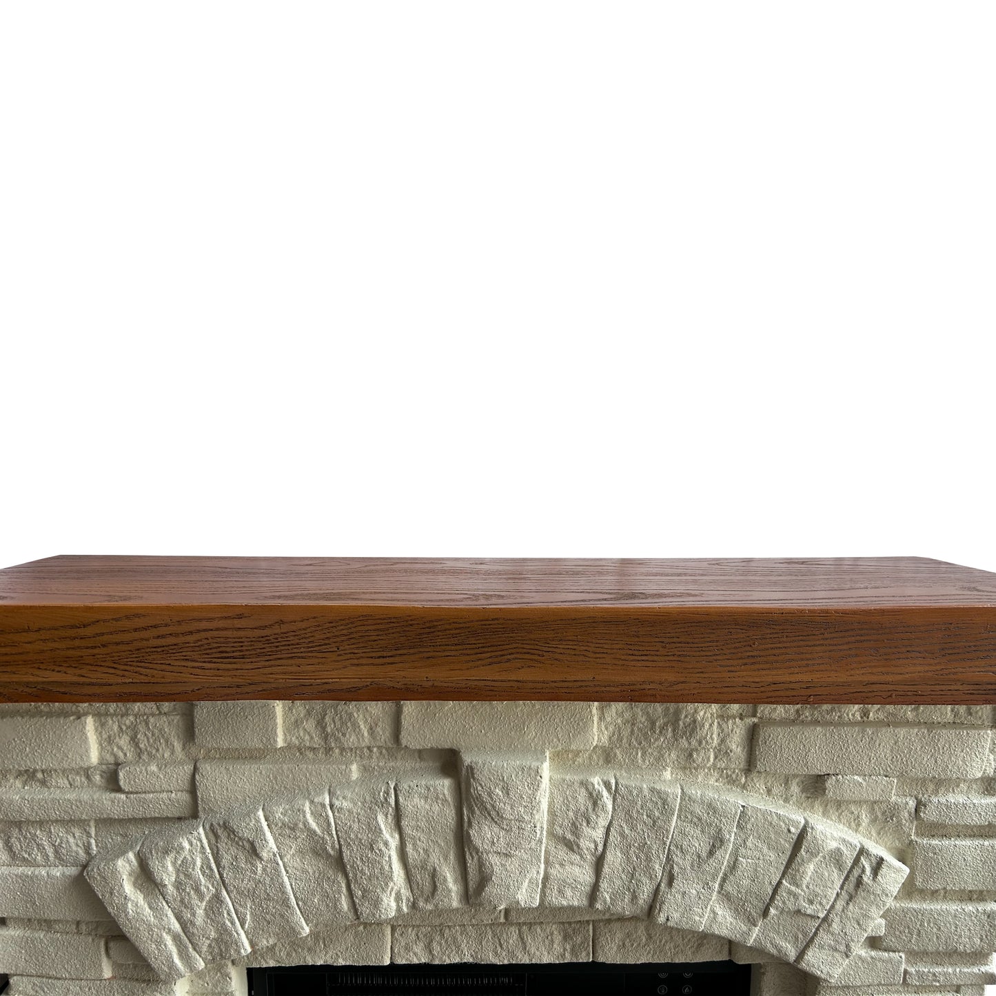 Festivo FFP26142 36" Electric Fireplace Mantel with Faux Brick-White Stone & Oak