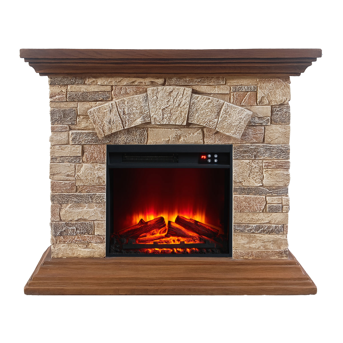 Festivo FFP26239 40" Electric Fireplace Mantel with Faux Brick-Brown