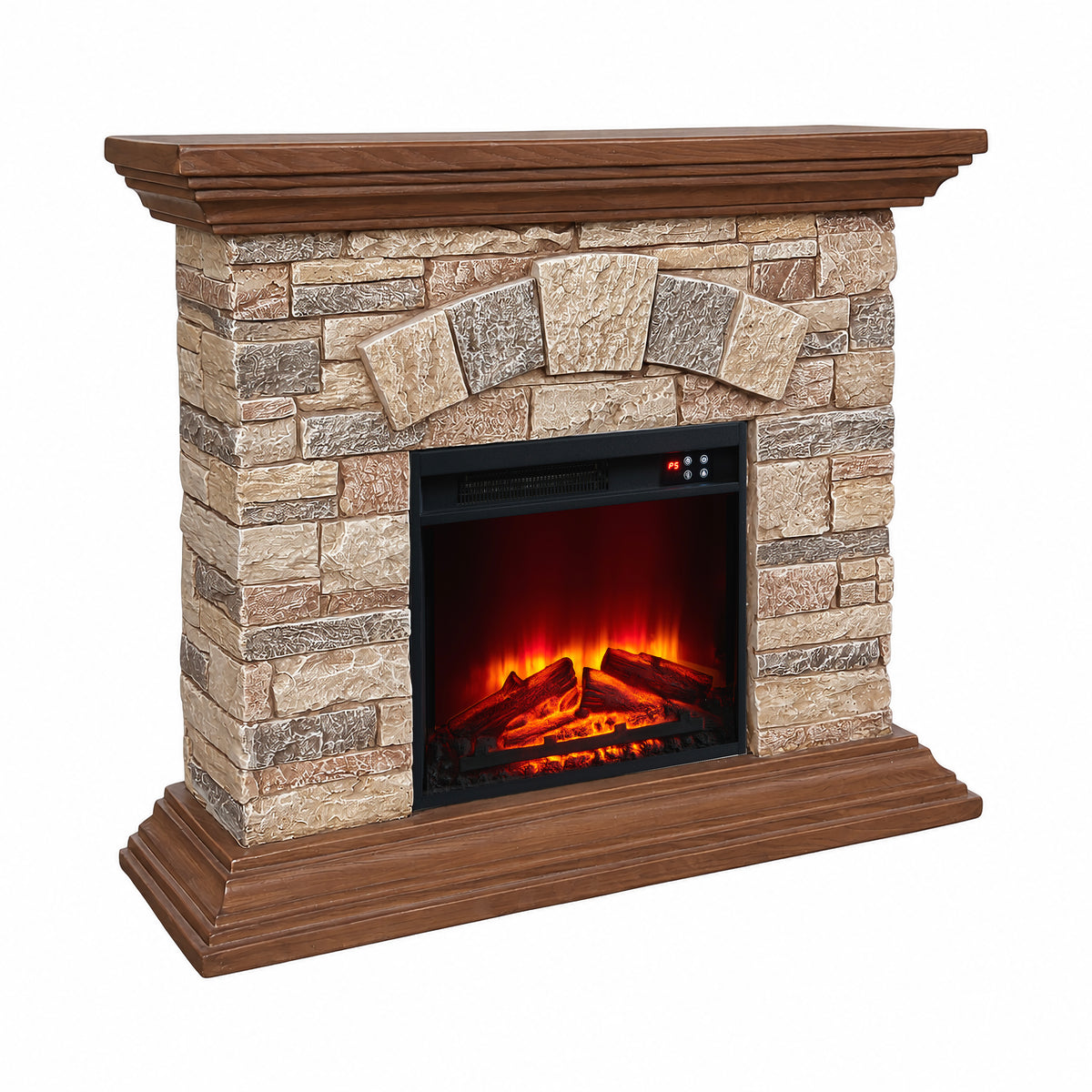 Festivo FFP26239 40" Electric Fireplace Mantel with Faux Brick-Brown