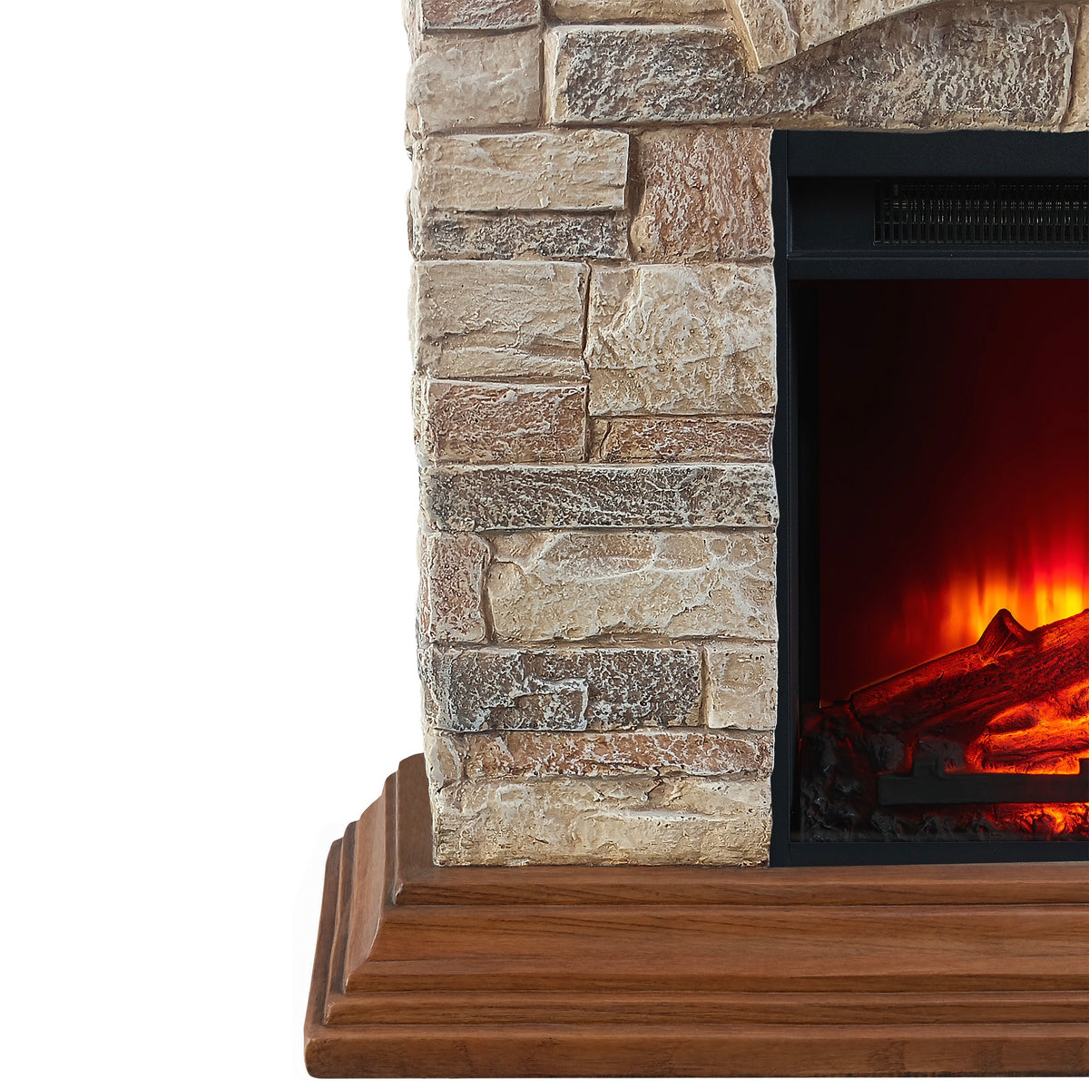 Festivo FFP26239 40" Electric Fireplace Mantel with Faux Brick-Brown