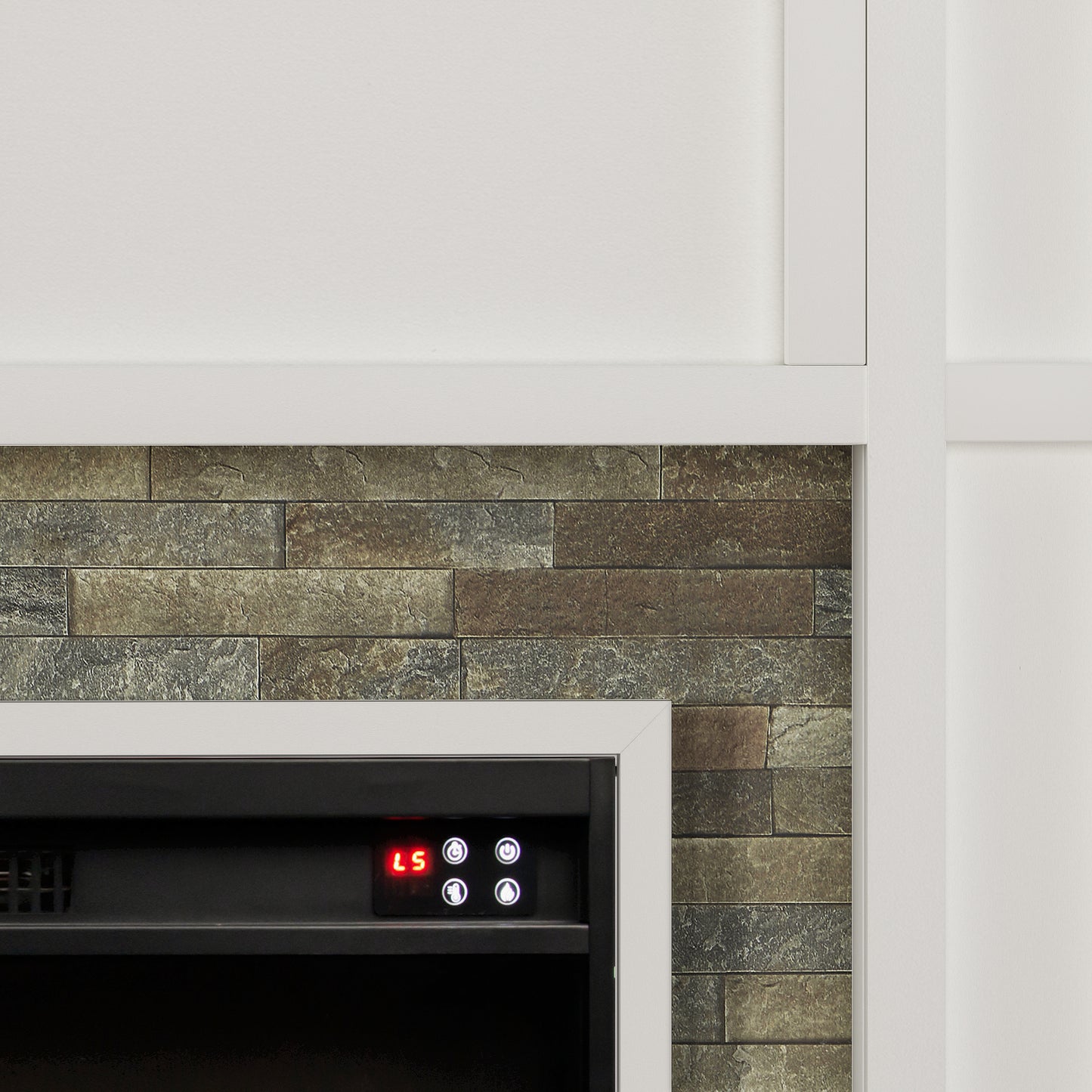 Festivo FFP26347 48" Electric Fireplace Mantel with Faux Brick-White