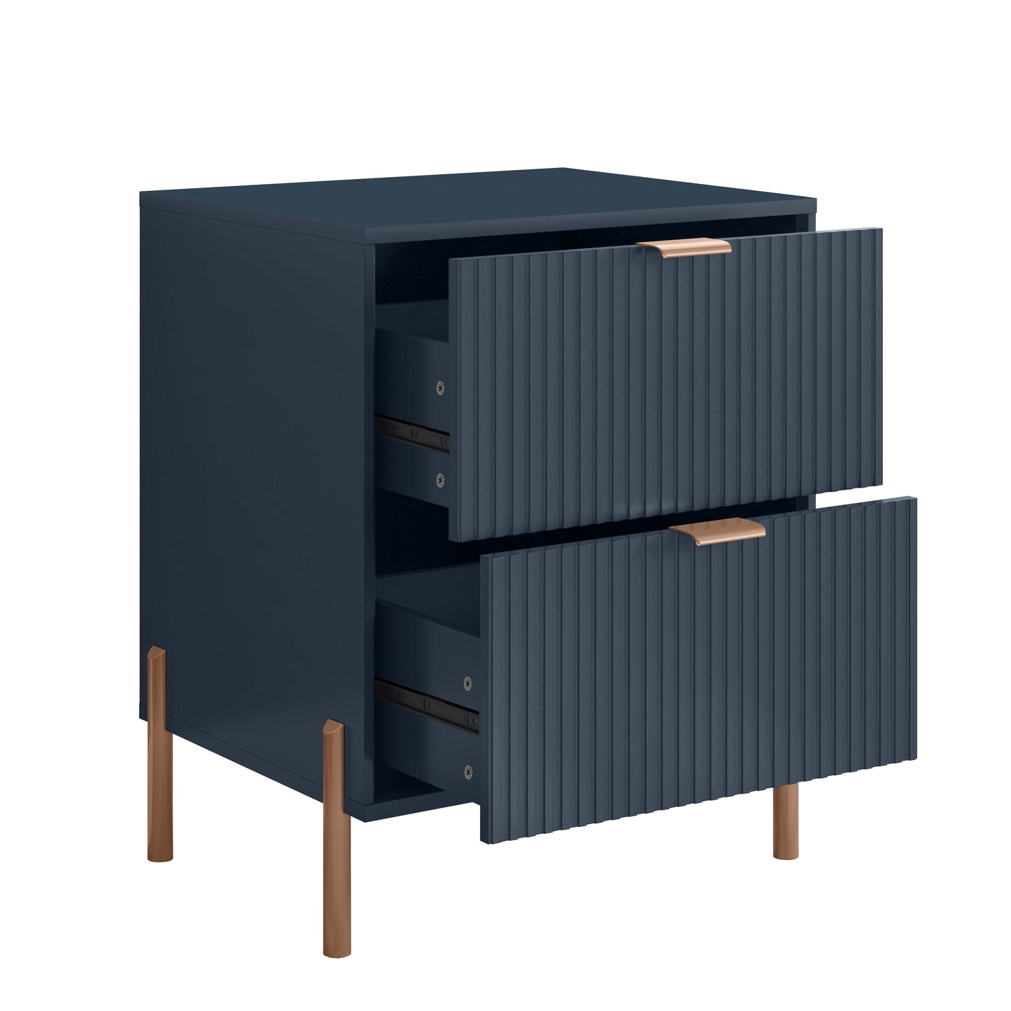 Festivo FNS23113 20.5" Bedroom Nightstands with 2 Drawers-Navy