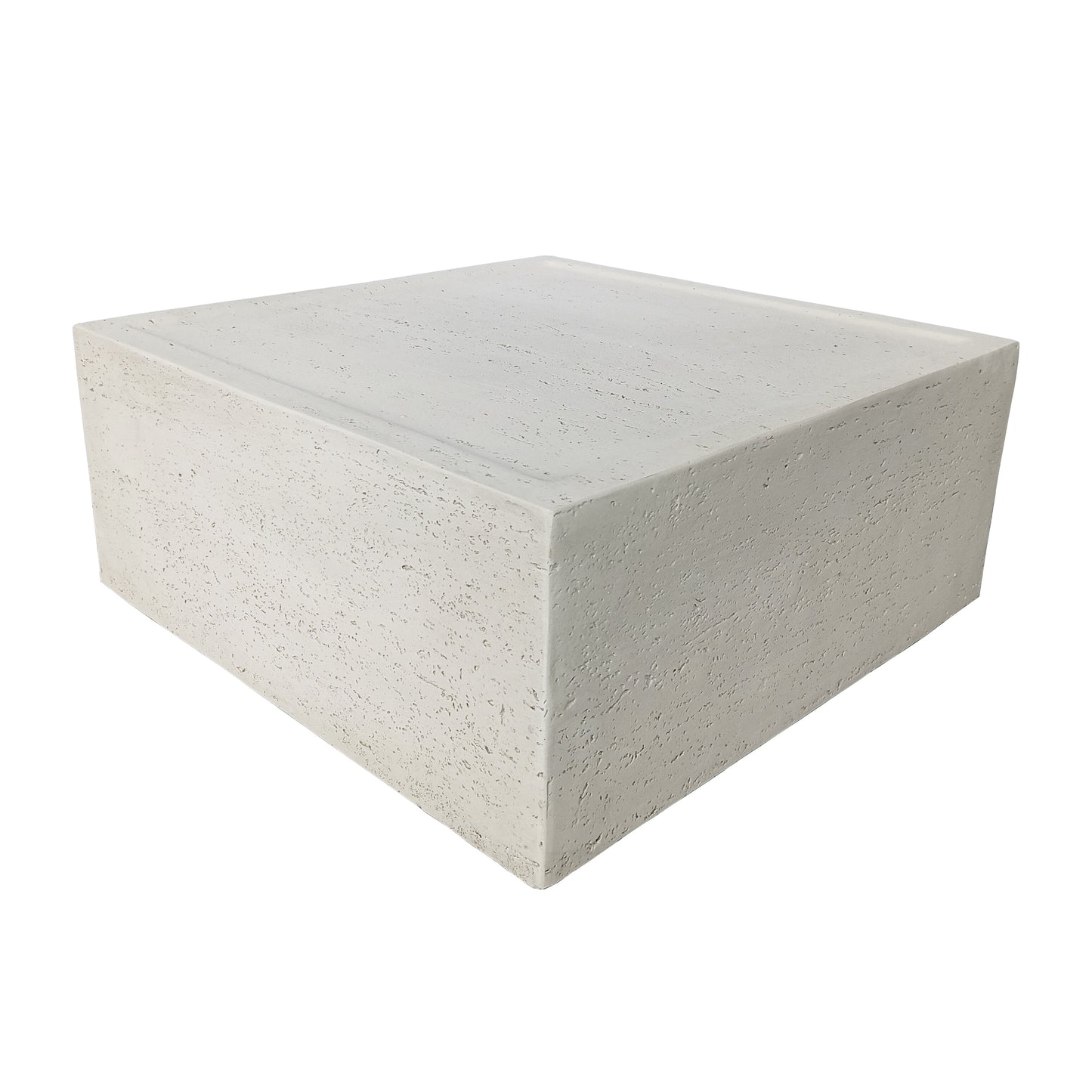 Festivo FST25121 28" Square MGO Coffee Table with a Natural Stone-Look Finish-Ivory Travertine
