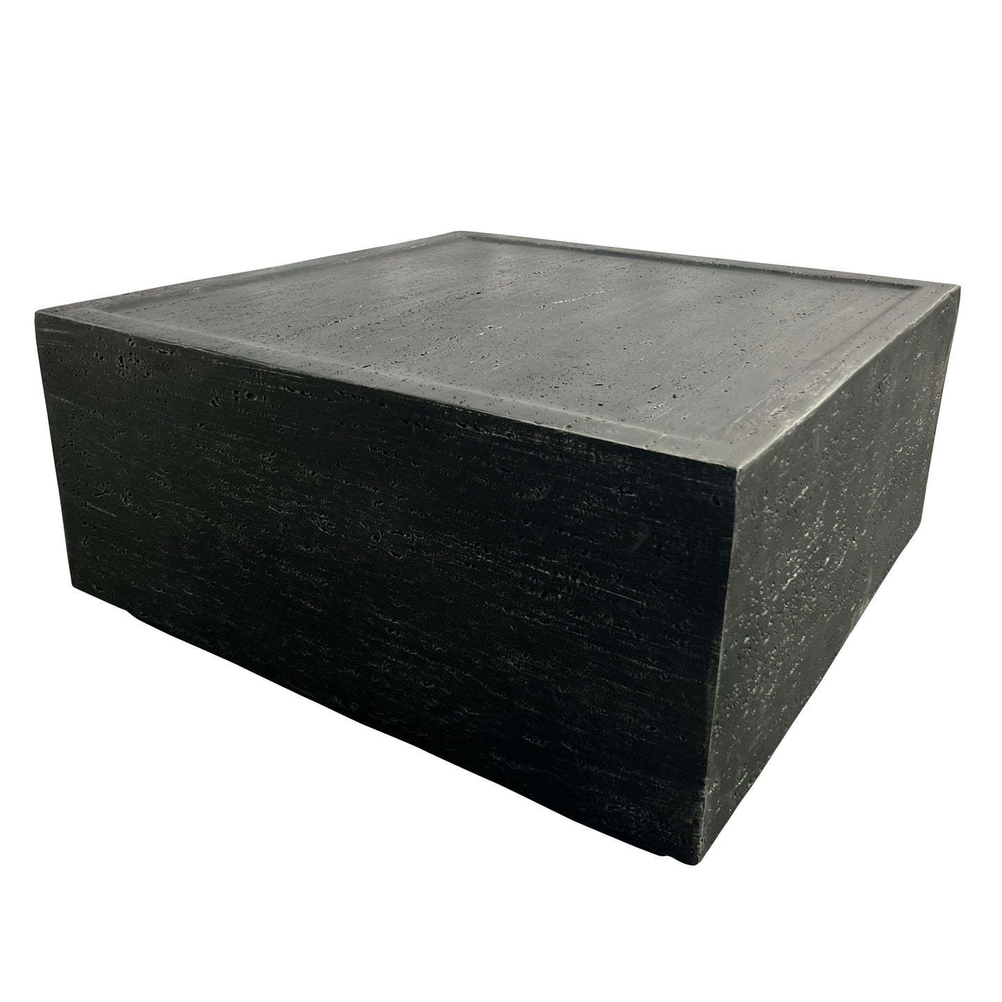 Festivo FST25122 28" Square MGO Coffee Table with a Natural Stone-Look Finish-Black Travertine