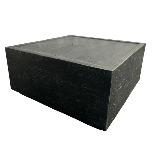 Festivo FST25122 28" Square MGO Coffee Table with a Natural Stone-Look Finish-Black Travertine