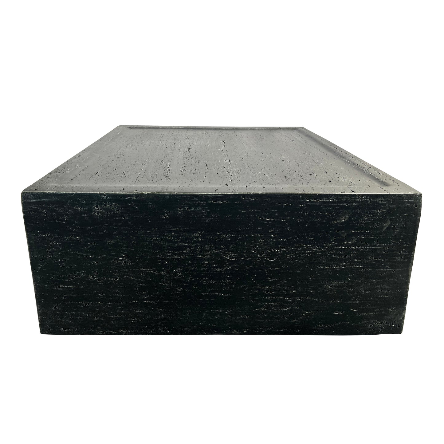 Festivo FST25122 28" Square MGO Coffee Table with a Natural Stone-Look Finish-Black Travertine