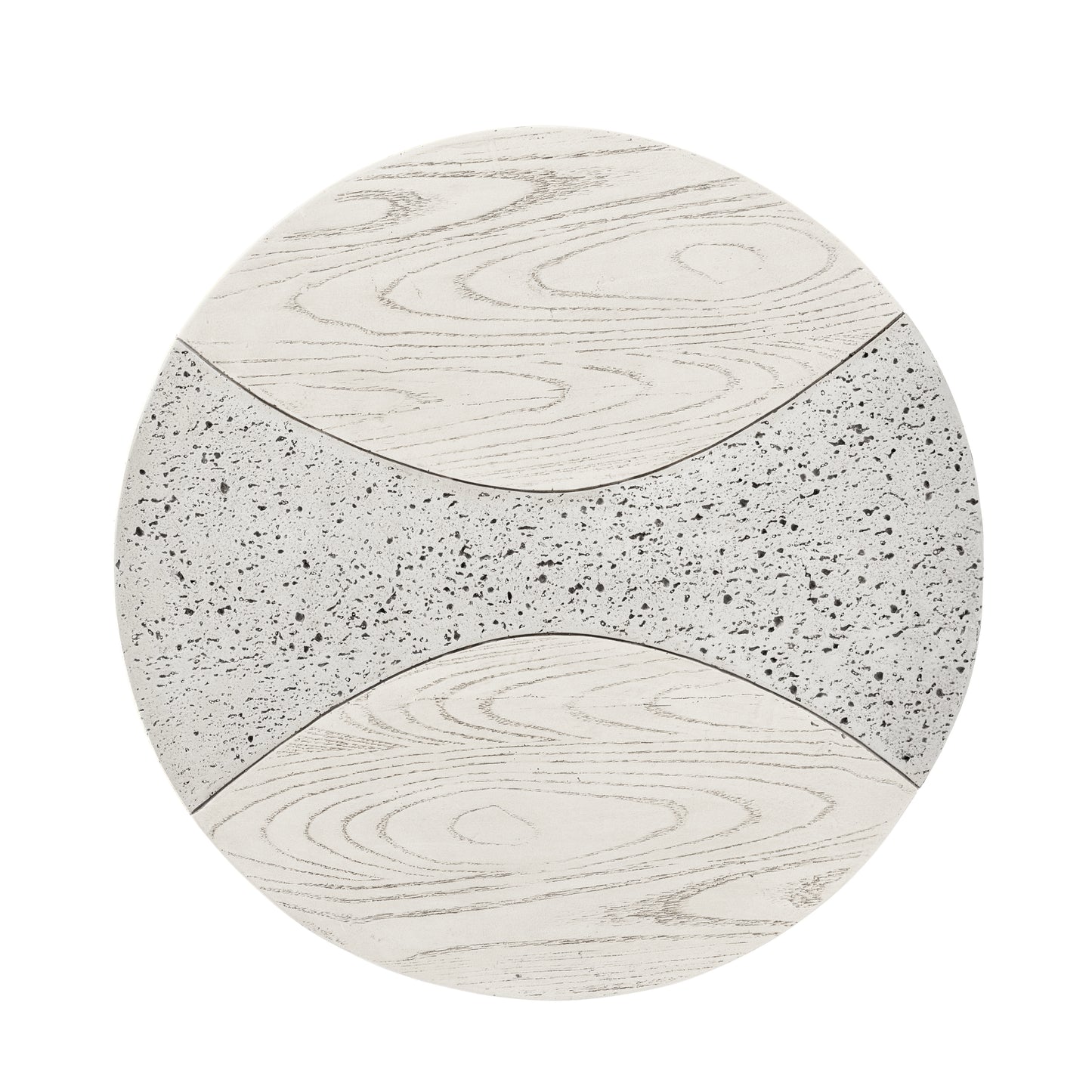Festivo FST25131 28" Round MGO Coffee Table with a Natural Stone & Wood-Look Finish-Ivory Oak Travertine