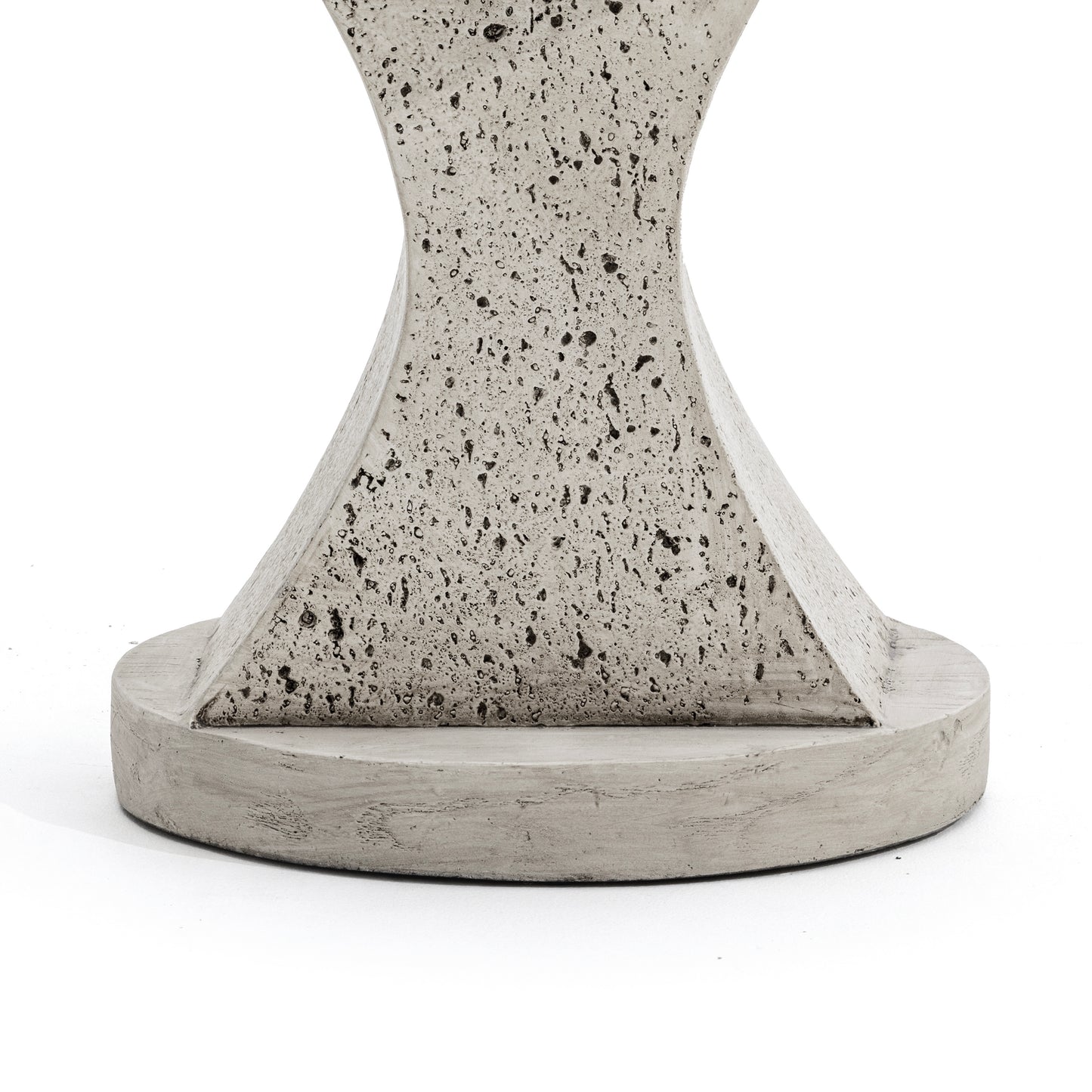 Festivo FST25141 17.91" Round MGO Side/End Table with a Natural Stone & Wood-Look Finish-Ivory Oak Travertine