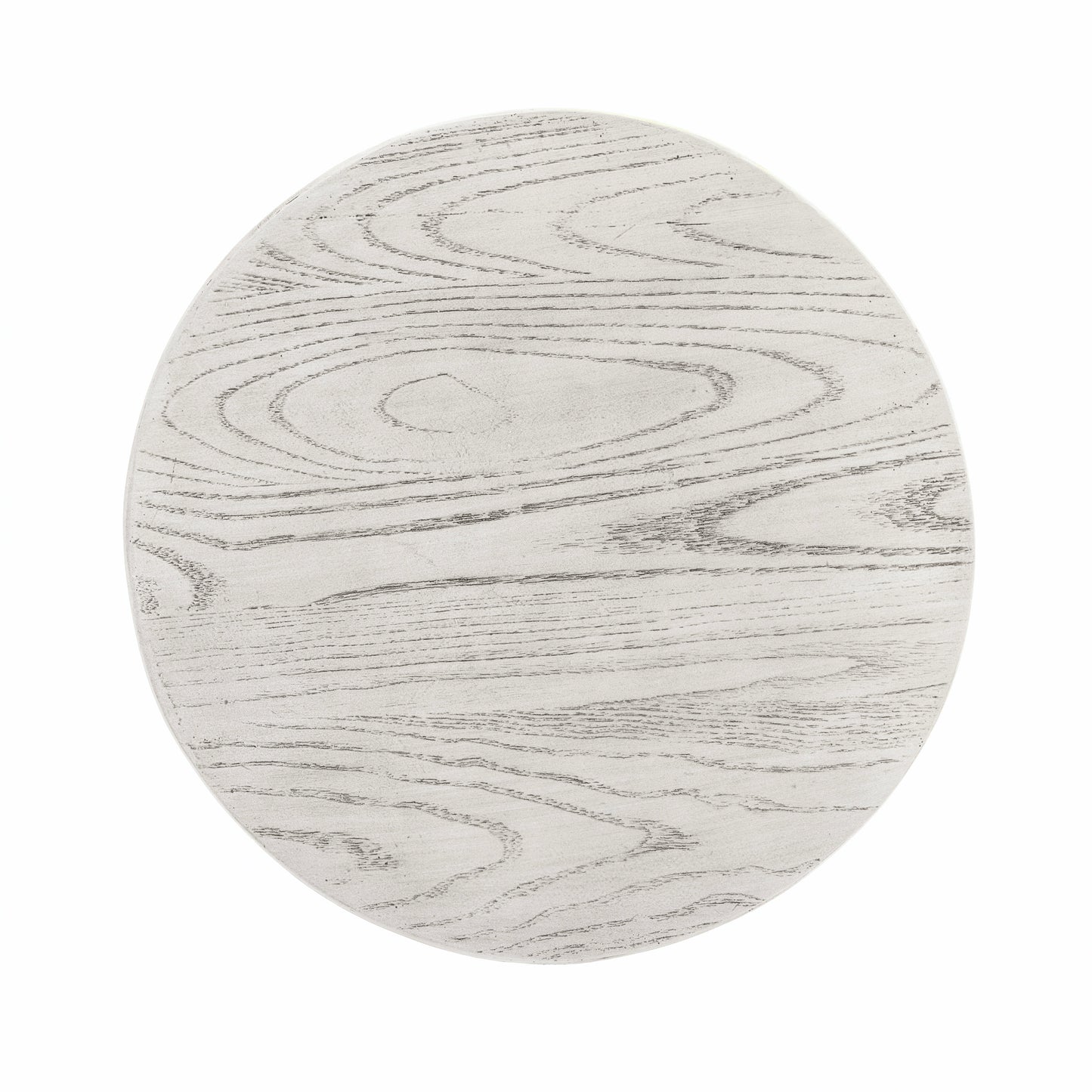 Festivo FST25141 17.91" Round MGO Side/End Table with a Natural Stone & Wood-Look Finish-Ivory Oak Travertine