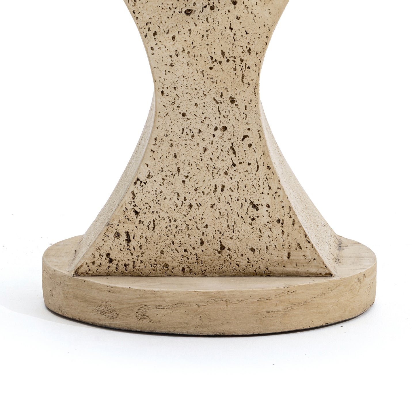 Festivo FST25142 17.91" Round MGO Side/End Table with a Natural Stone & Wood-Look Finish-Sahara Oak Travertine