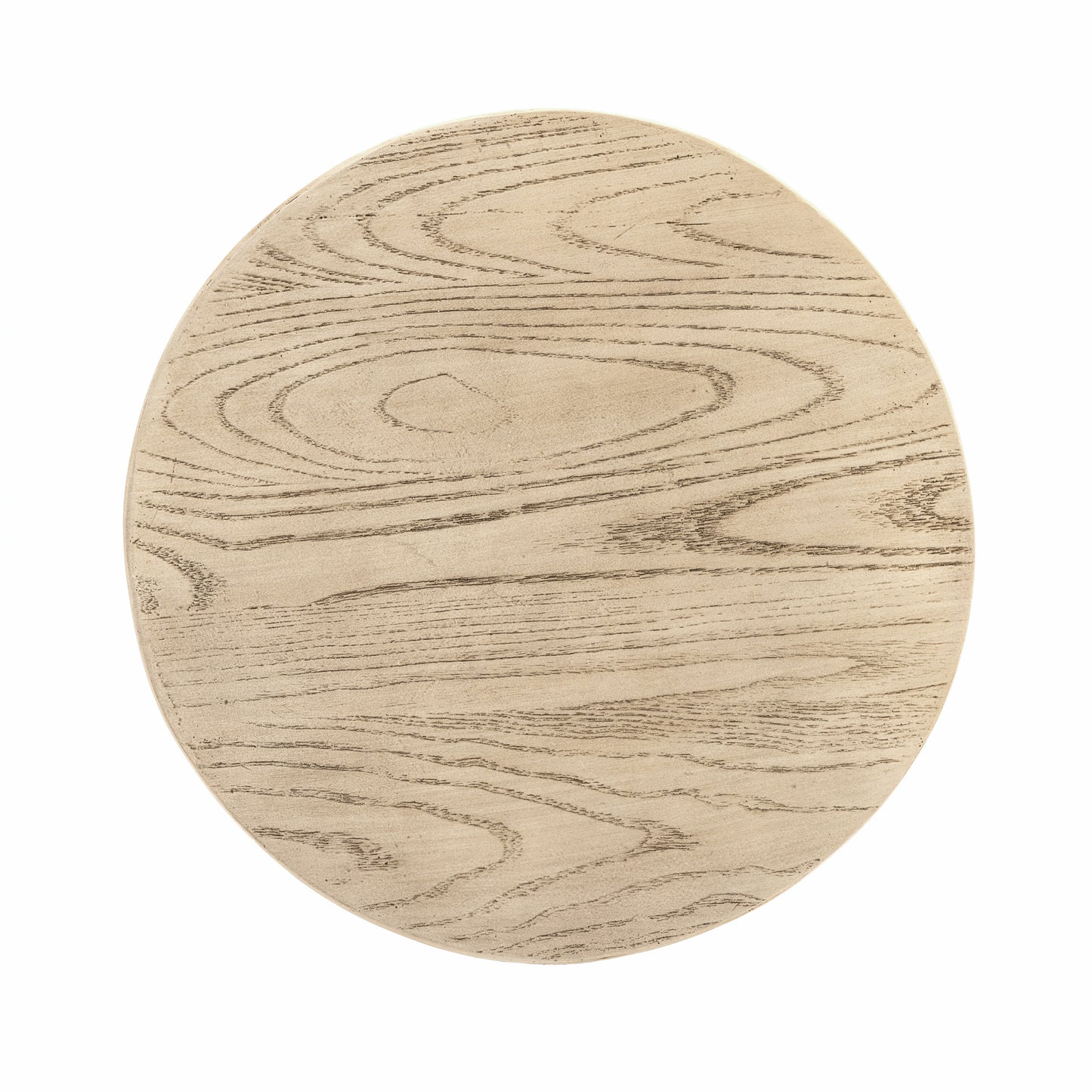 Festivo FST25142 17.91" Round MGO Side/End Table with a Natural Stone & Wood-Look Finish-Sahara Oak Travertine