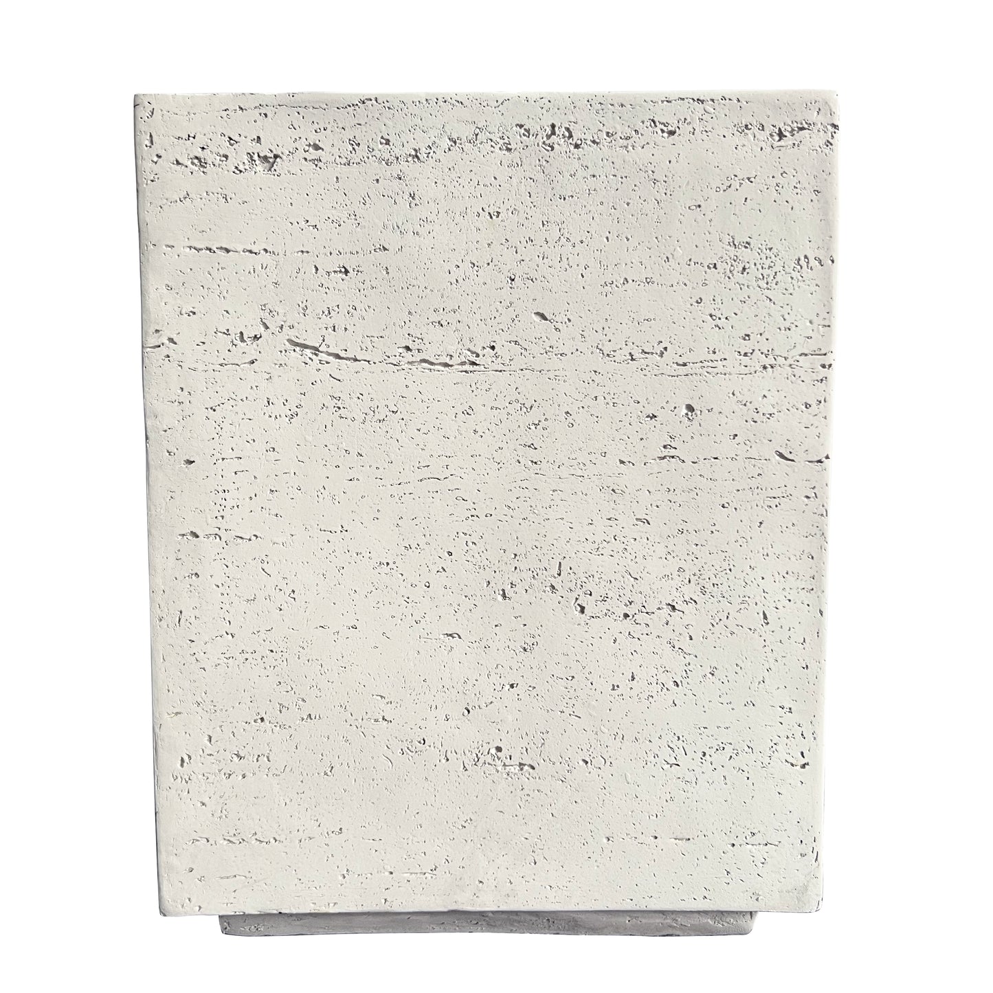 Festivo FST25151 14" Square MGO Side/End Table with a Natural Stone-Look Finish-Ivory Travertine