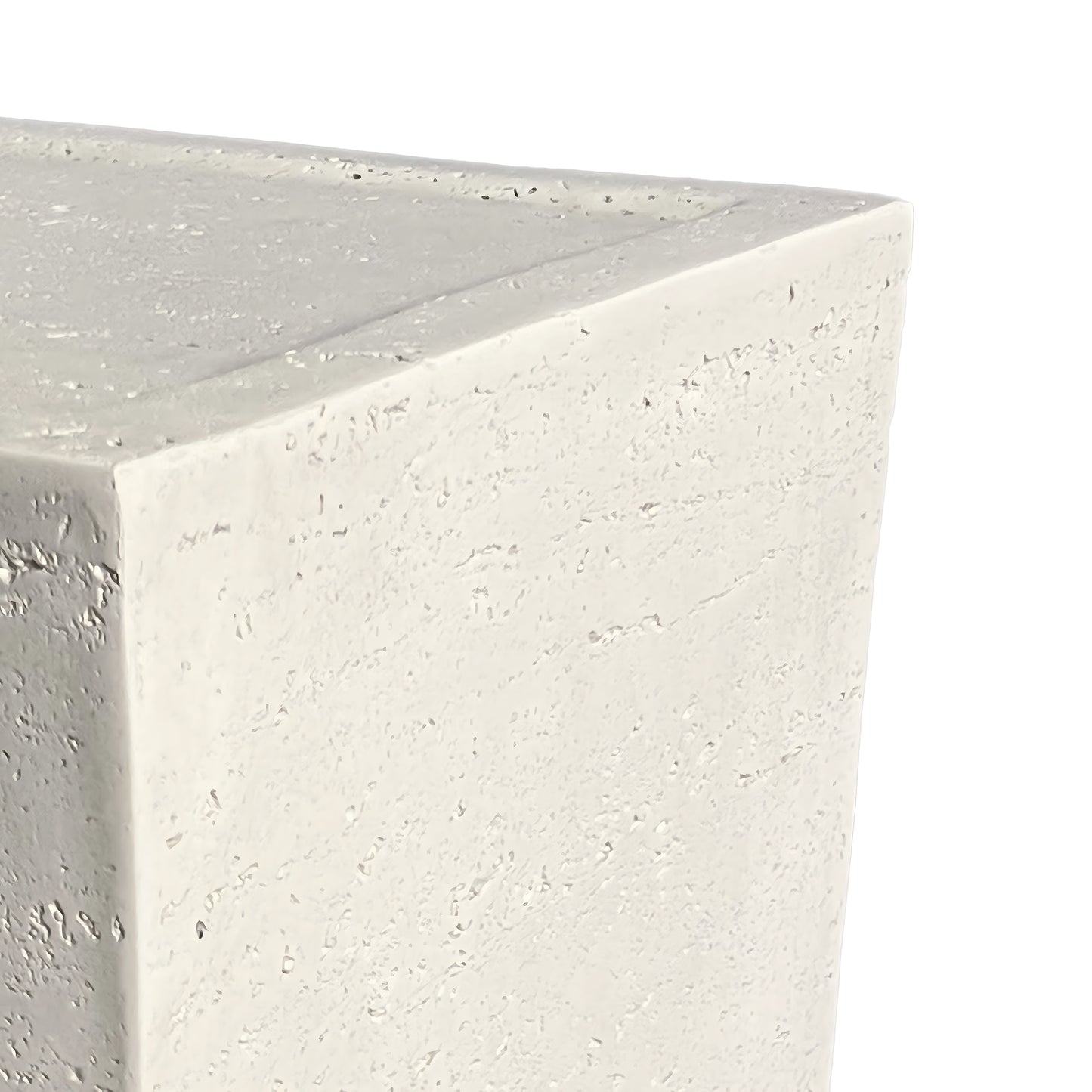 Festivo FST25151 14" Square MGO Side/End Table with a Natural Stone-Look Finish-Ivory Travertine