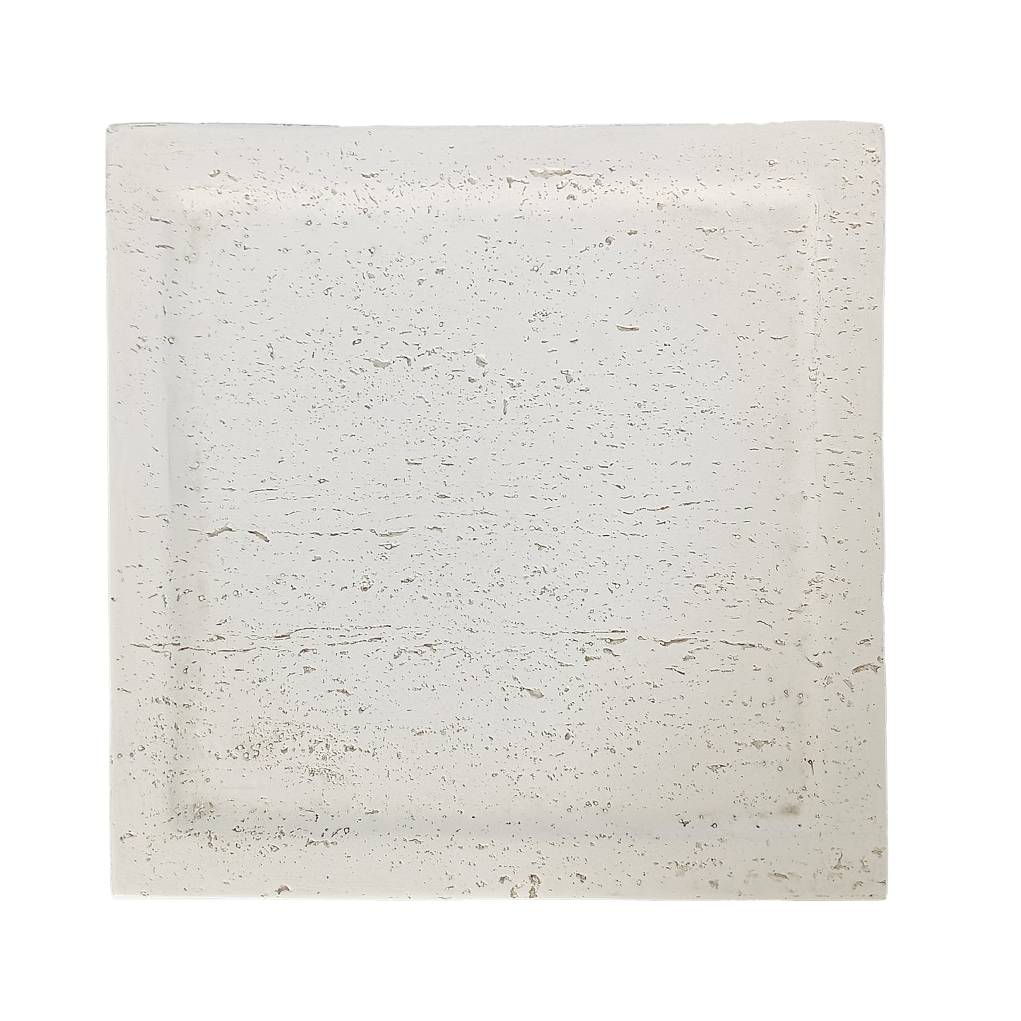 Festivo FST25151 14" Square MGO Side/End Table with a Natural Stone-Look Finish-Ivory Travertine