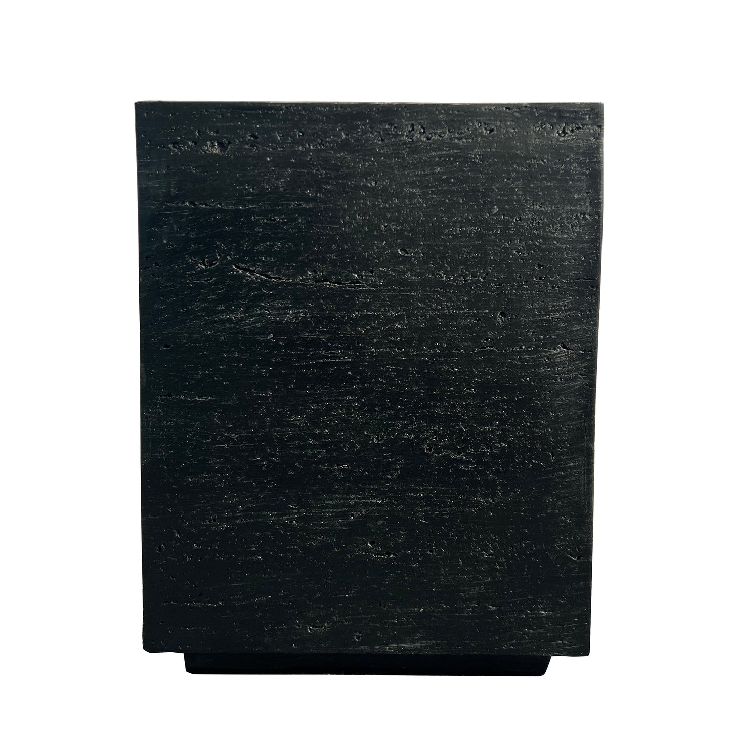 Festivo FST25152 14" Square MGO Side/End Table with a Natural Stone-Look Finish- Black Travertine