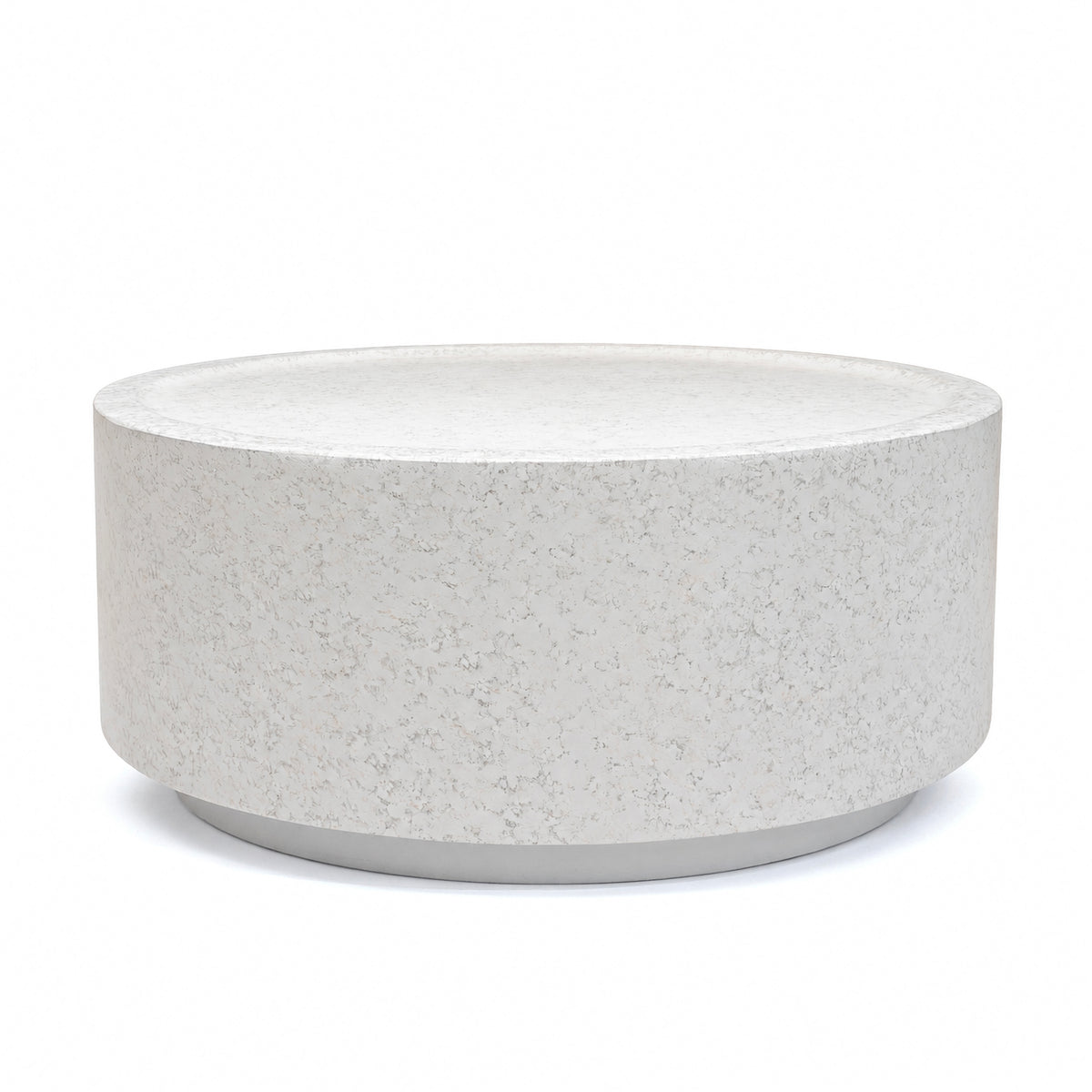 Festivo FCT26131 28" Round MGO Coffee Table with a Natural Stone Marble-Look Finish-Cloud Ceramic White