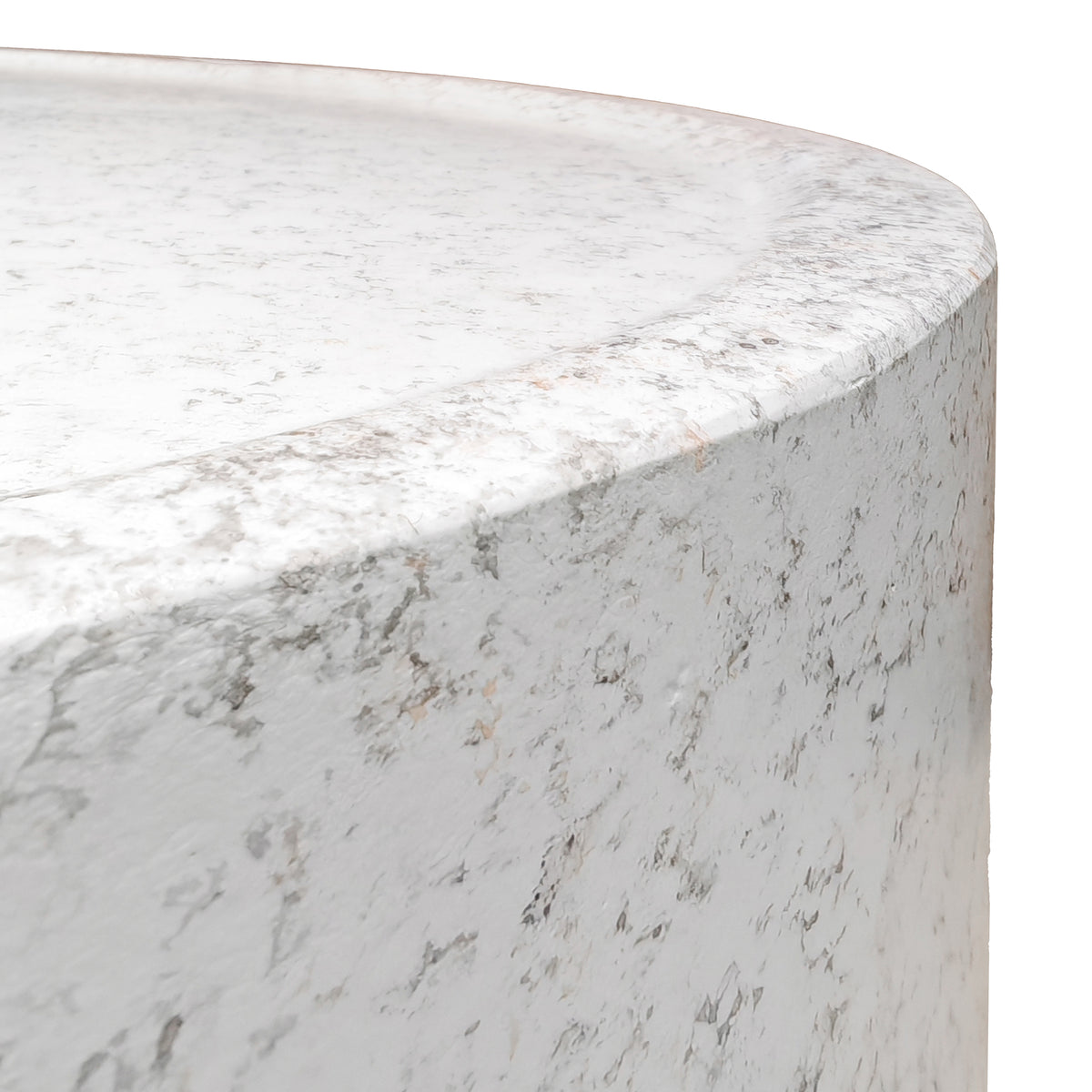 Festivo FCT26131 28" Round MGO Coffee Table with a Natural Stone Marble-Look Finish-Cloud Ceramic White