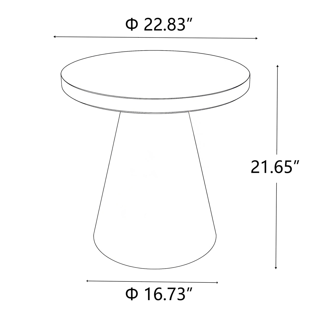 Festivo FST26151 22.83" Round Pedestal MGO Side/End Table with a Natural Stone-Look Finish-Cement Gray
