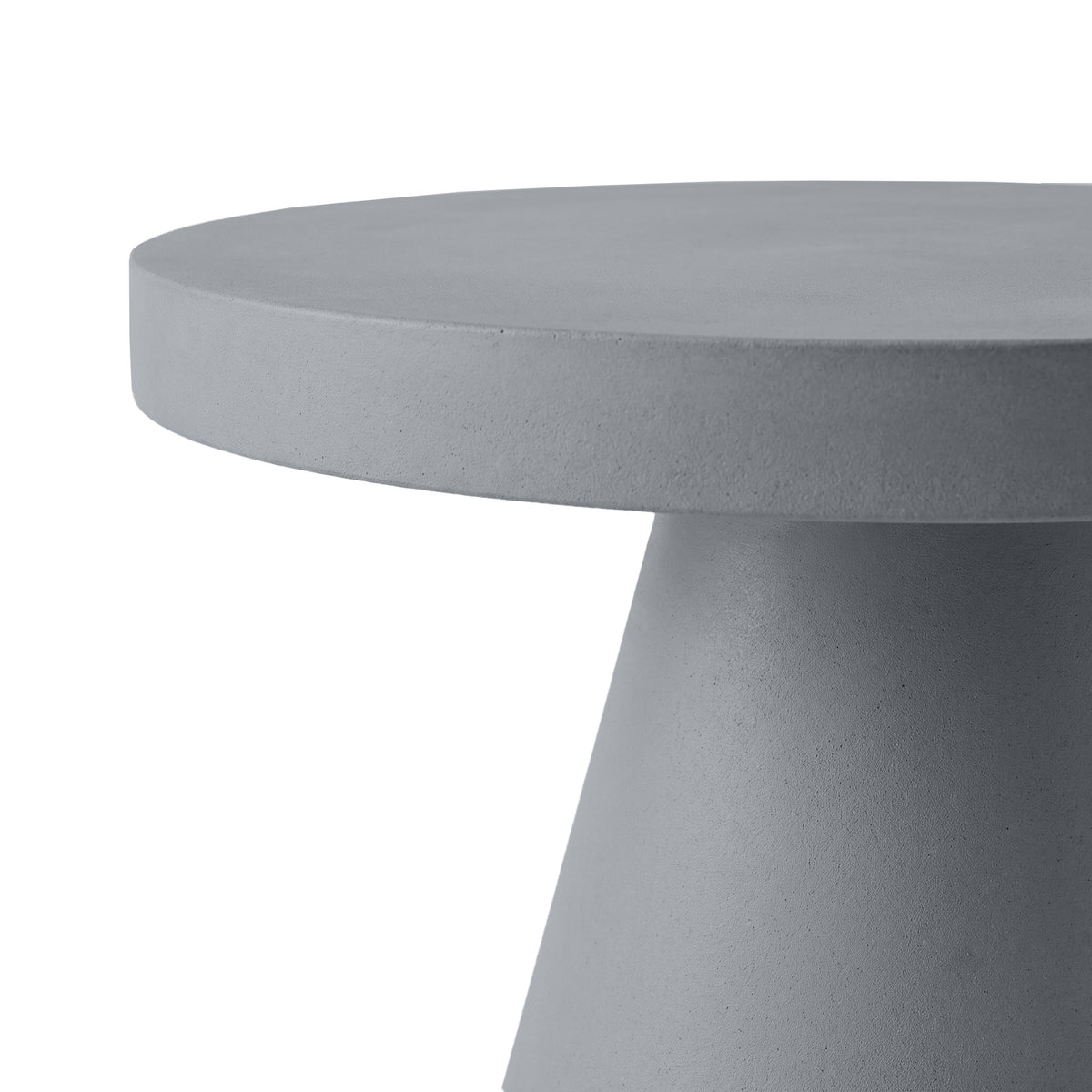 Festivo FST26151 22.83" Round Pedestal MGO Side/End Table with a Natural Stone-Look Finish-Cement Gray