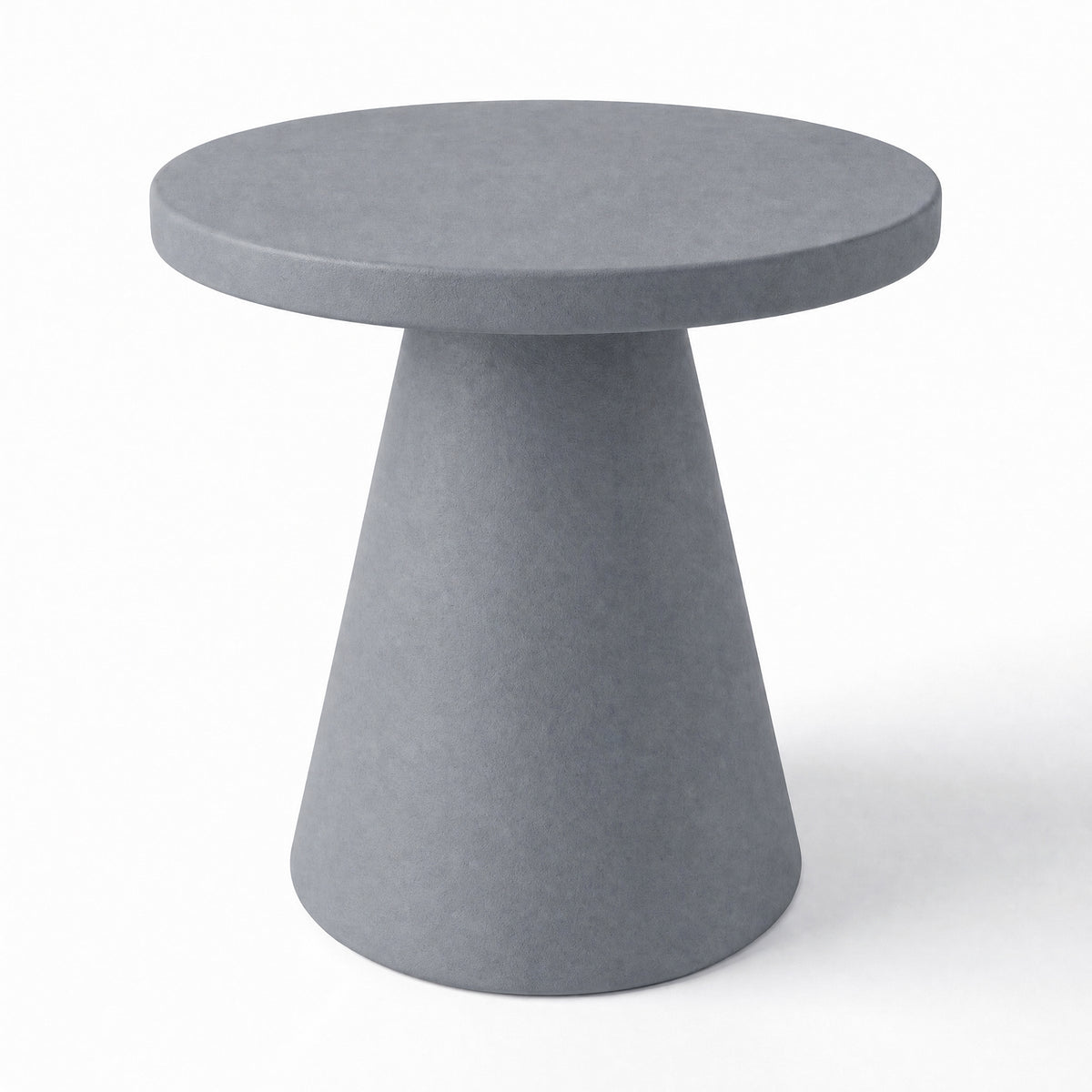 Festivo FST26151 22.83" Round Pedestal MGO Side/End Table with a Natural Stone-Look Finish-Cement Gray